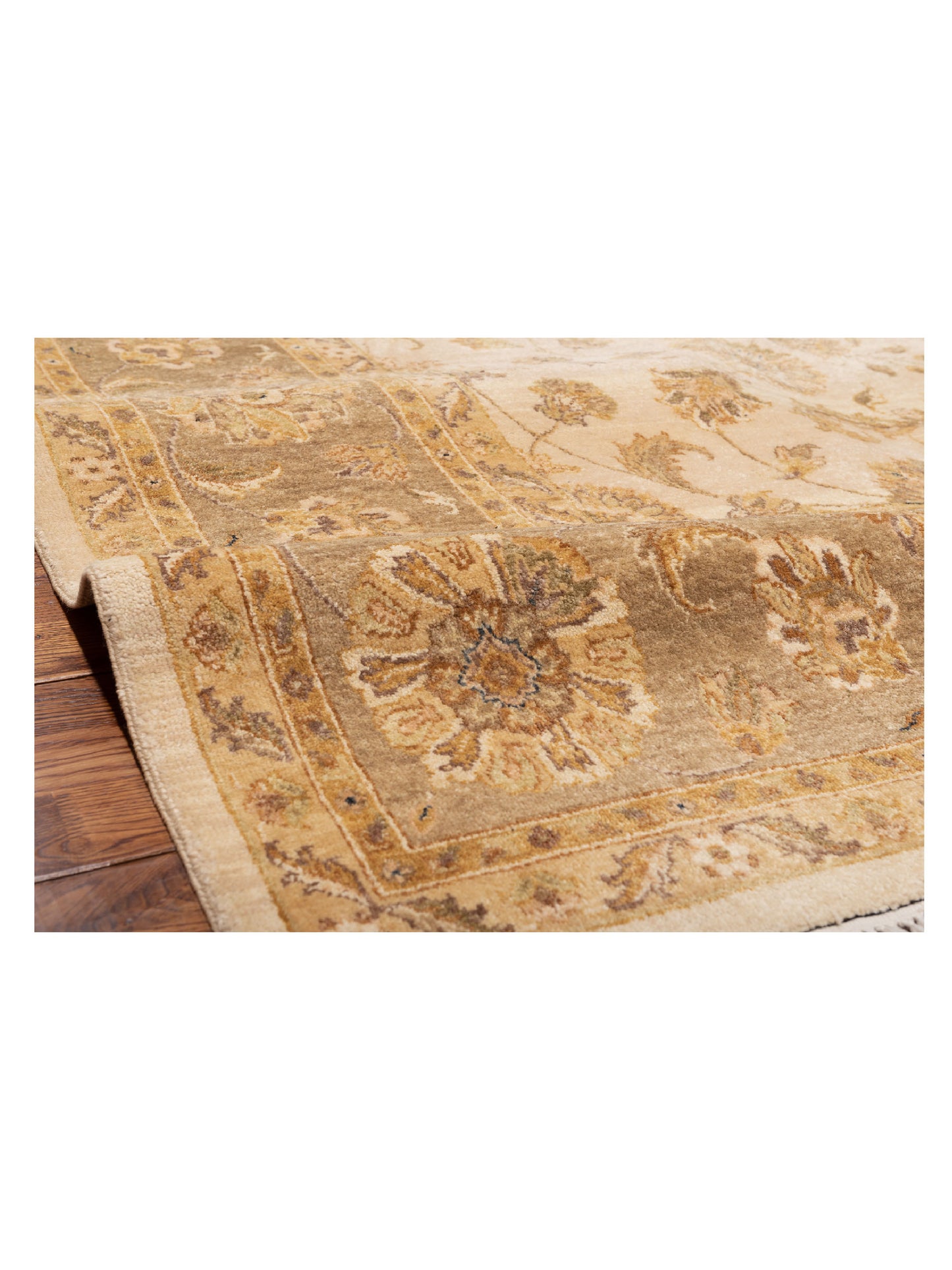 Ghazani 147753 Ivory Brown 8.10x11.10 Hand Knotted Rug