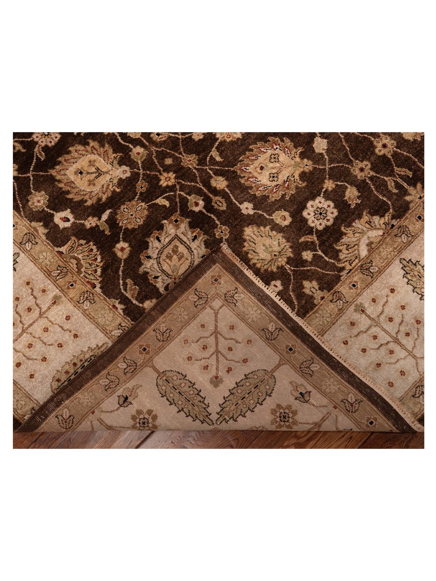 Ghazani 147754 Brown Ivory 7.11x9.10 Hand Knotted Rug