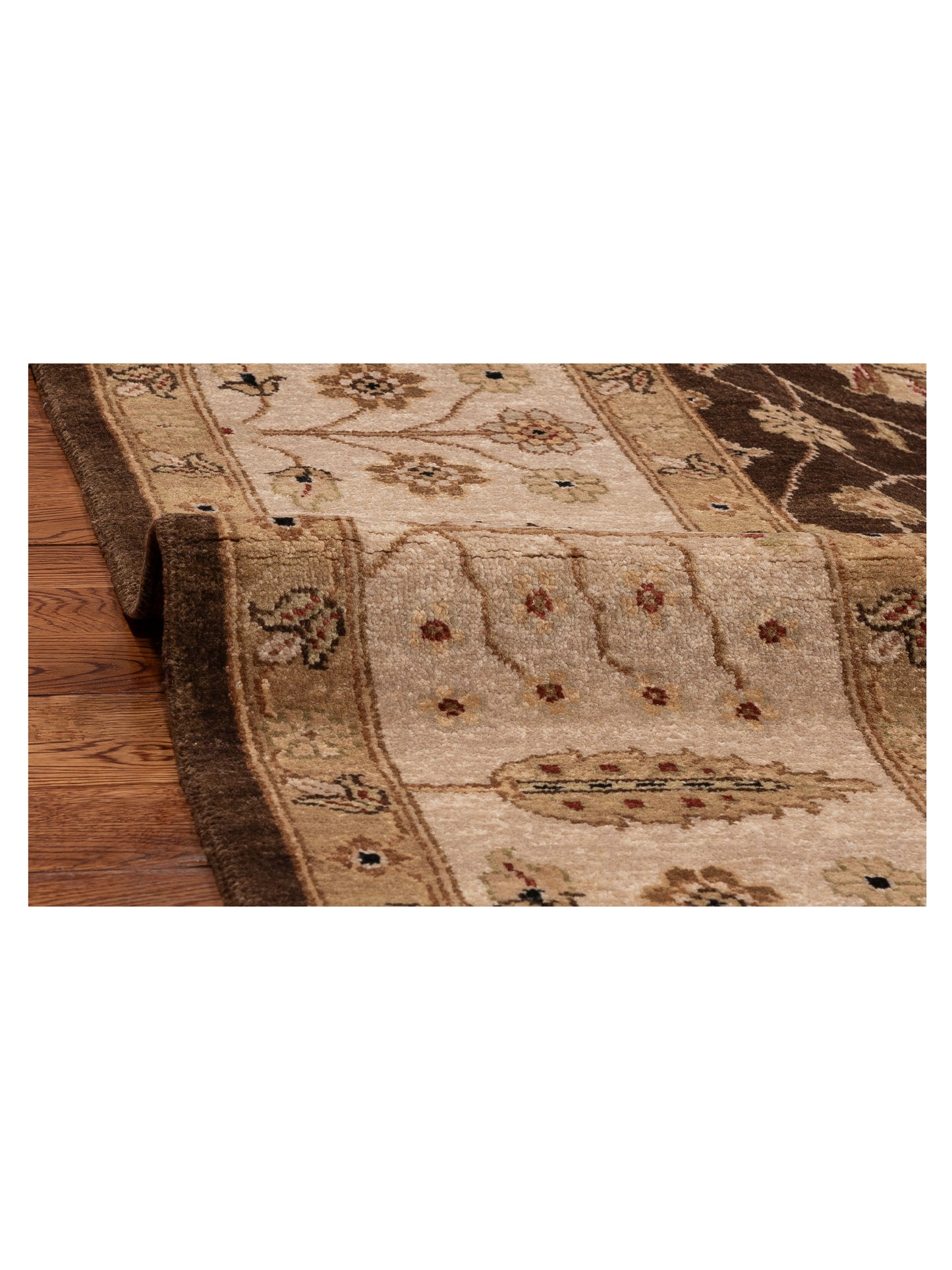 Ghazani 147754 Brown Ivory 7.11x9.10 Hand Knotted Rug