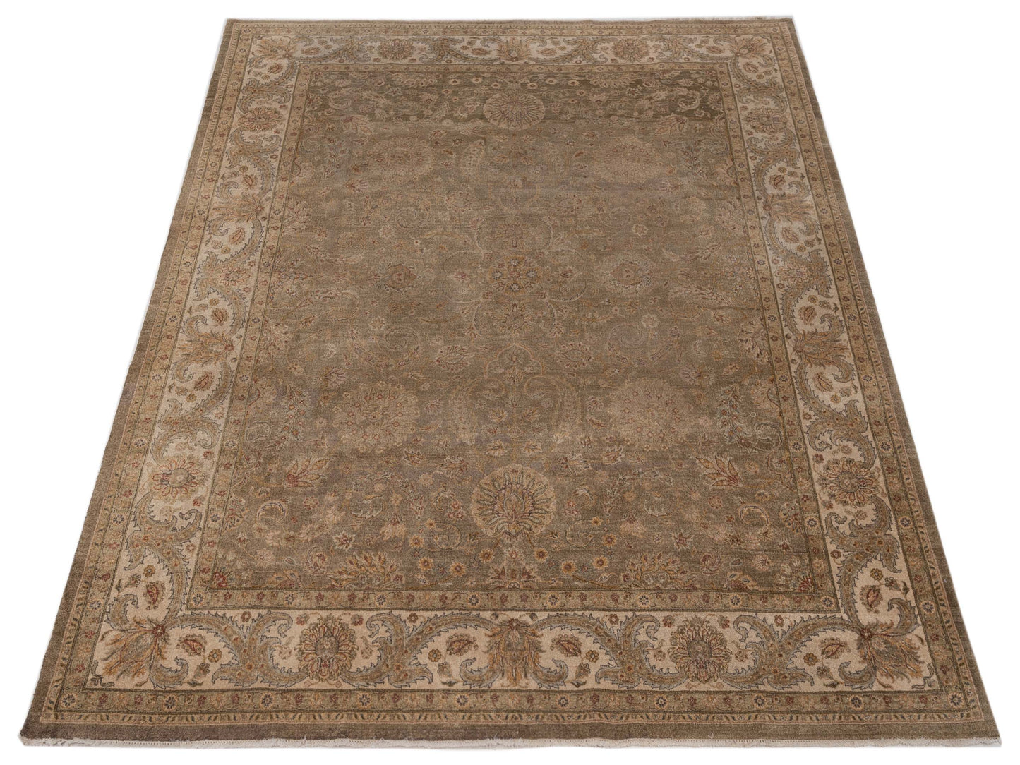 Haji Jalili 147755 Brown Ivory 8x10 Hand Knotted Rug