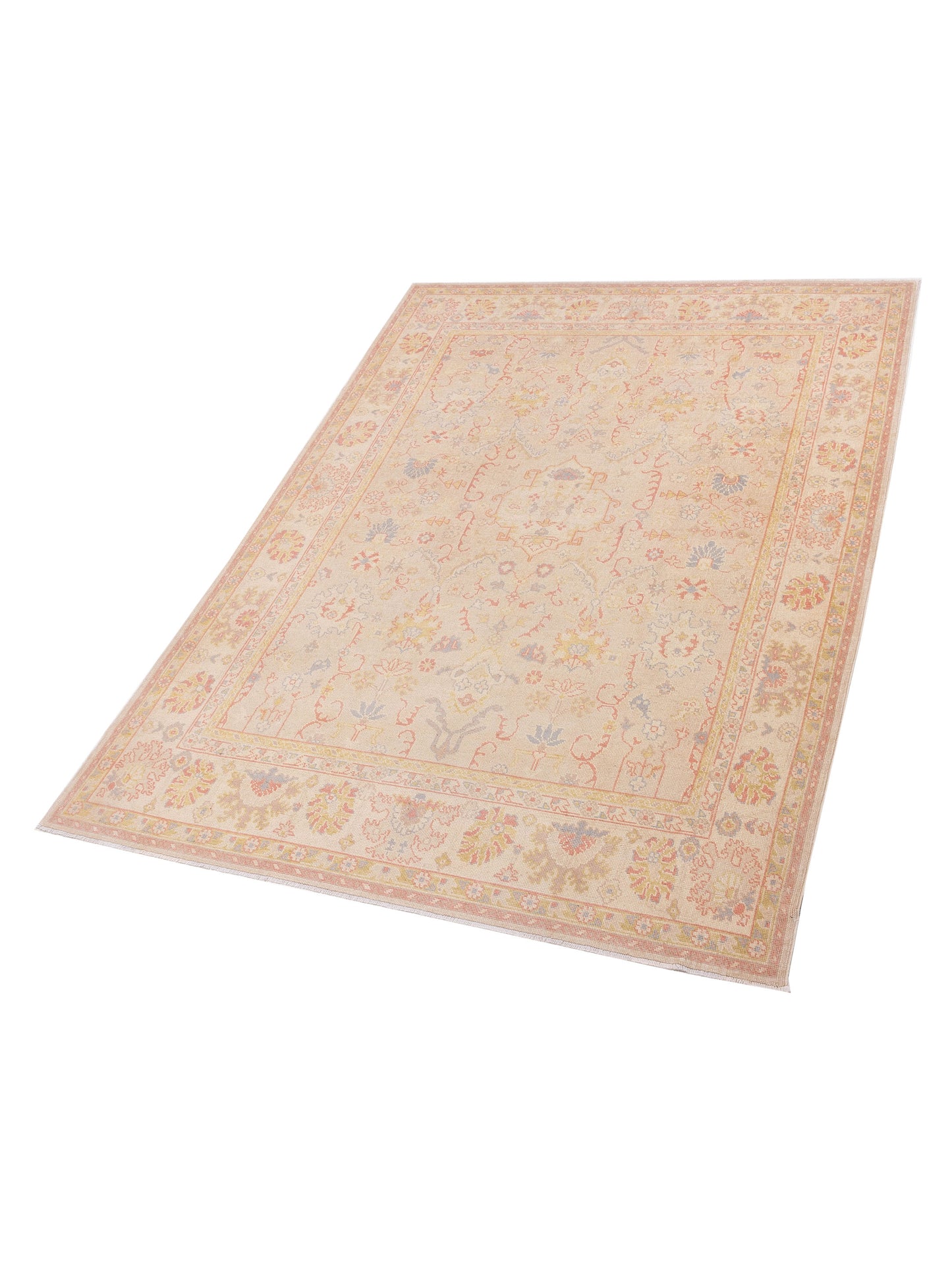 Angora Oushak 147763 Beige Ivory 8x11.1 Hand Knotted Rug