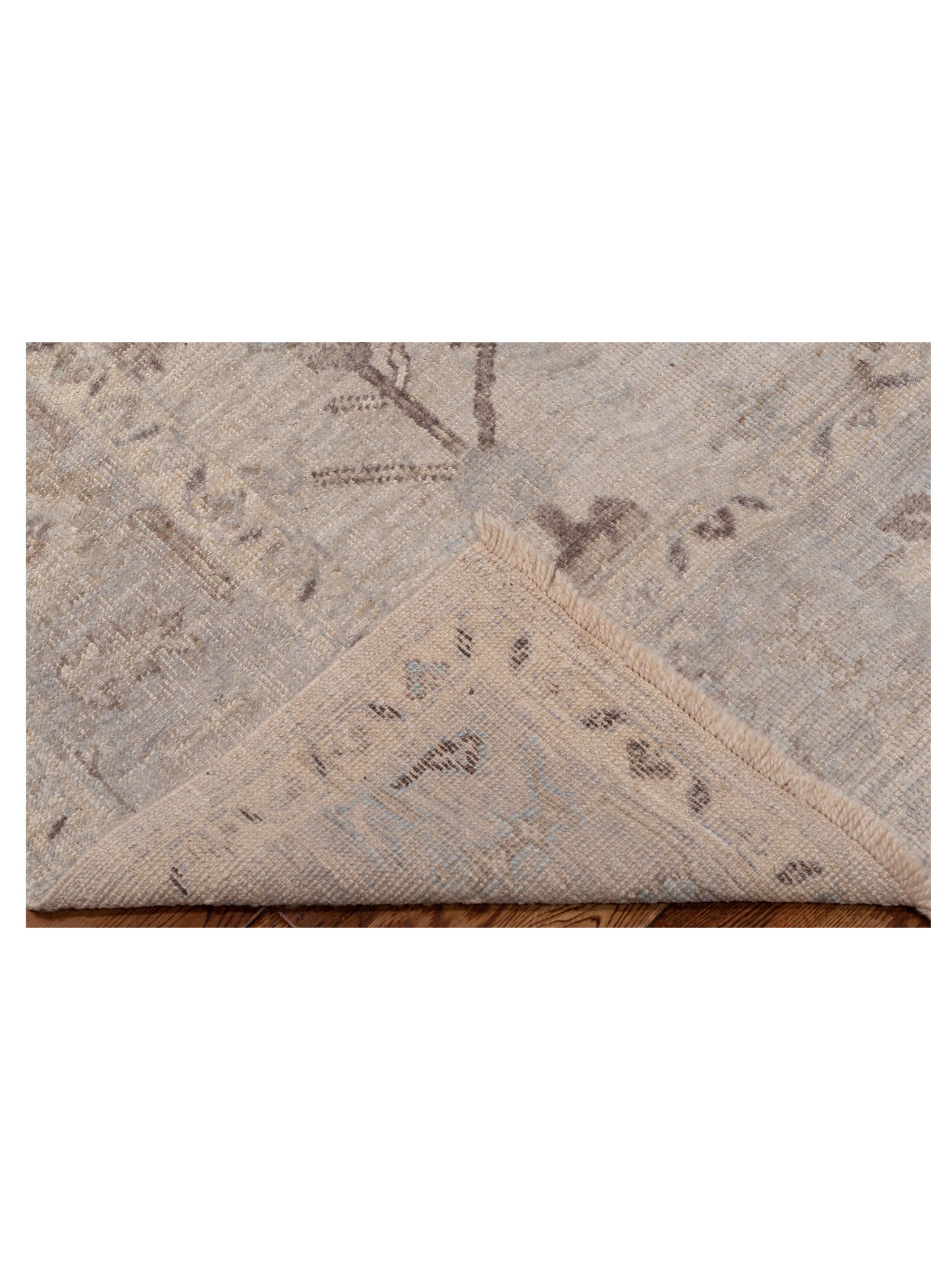 Angora Oushak 147768 Ivory Light Silver 8.3x9 Hand Knotted Rug