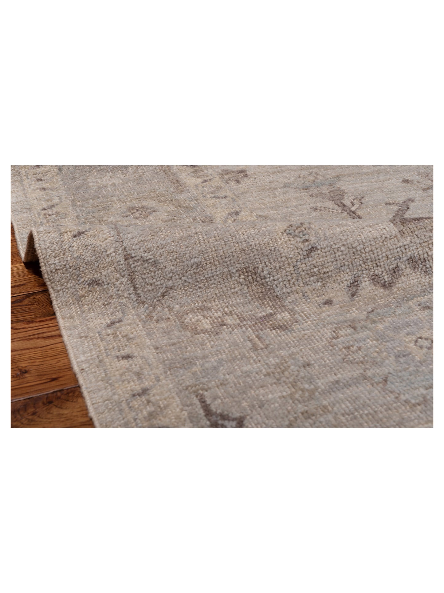 Angora Oushak 147768 Ivory Light Silver 8.3x9 Hand Knotted Rug