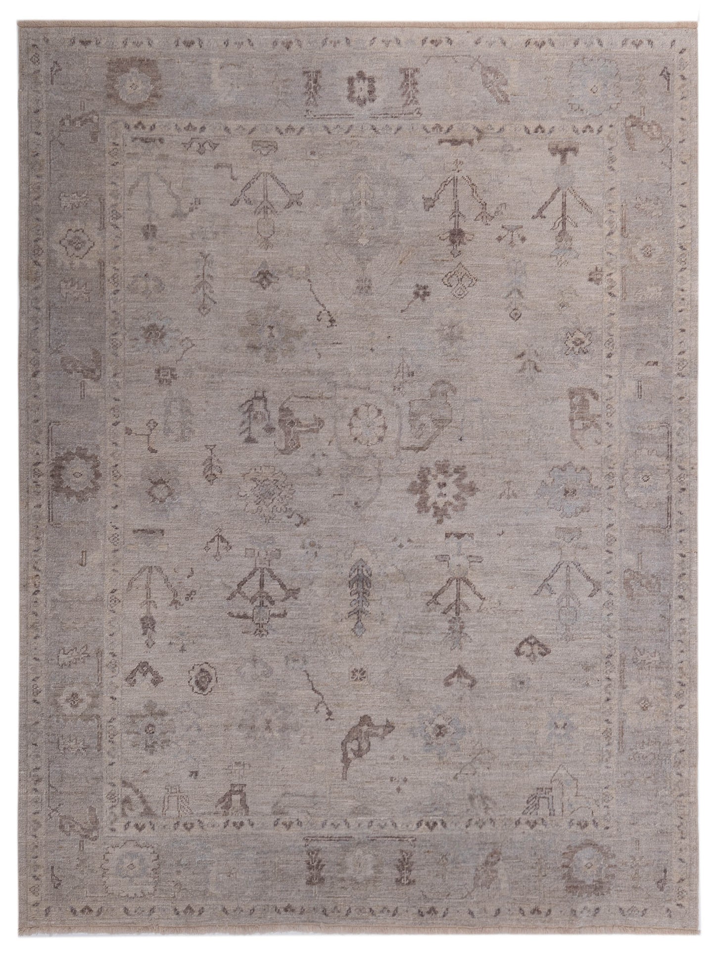 Anadol Angora Oushak Ivory Light Silver Traditional