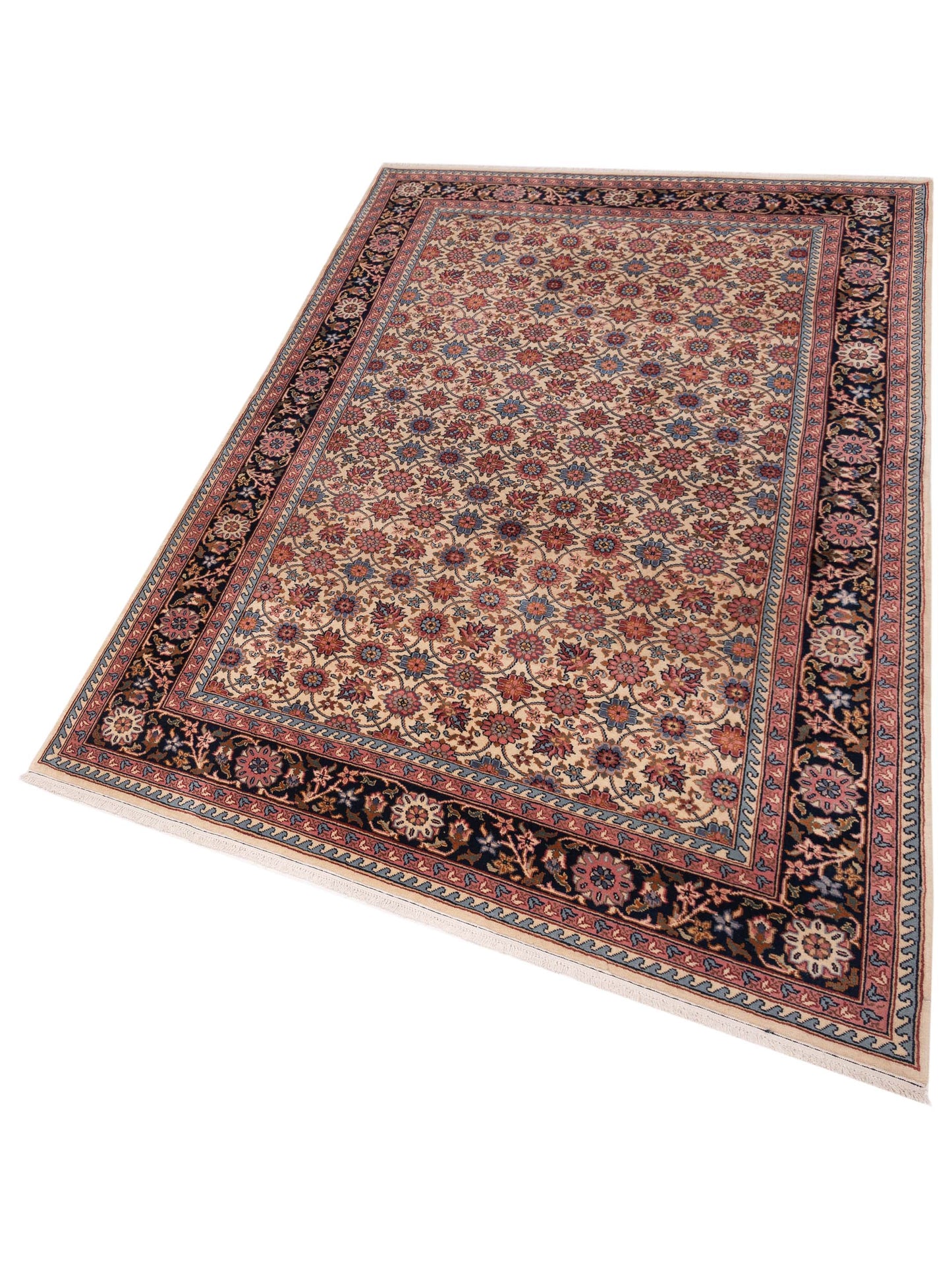 Ladik 147786 Ivory Navy 6.7x10.1 Hand Knotted Rug