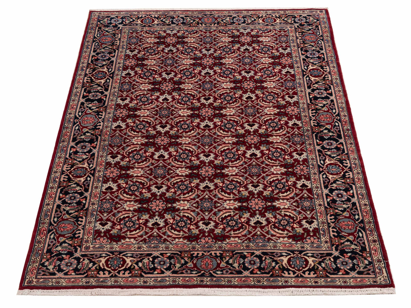 Ladik 147787 Red Navy 5.4x8 Hand Knotted Rug