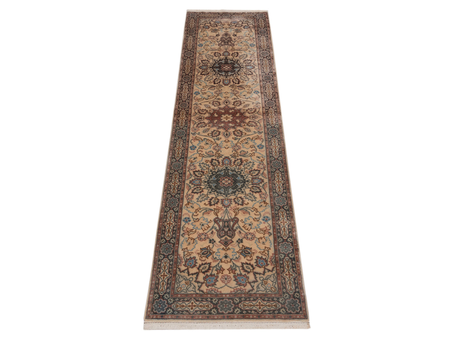 Ladik 147789 Ivory 2.8x10 Hand Knotted Rug