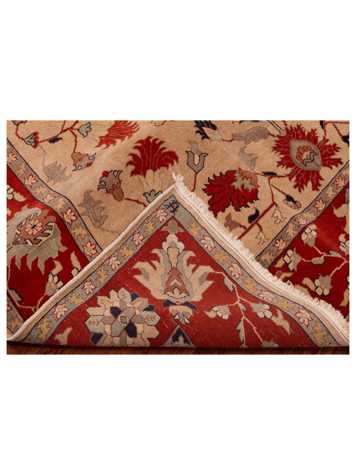 Elvan Azlema Beige Rust 6.10x8.1 Hand Knotted Rug