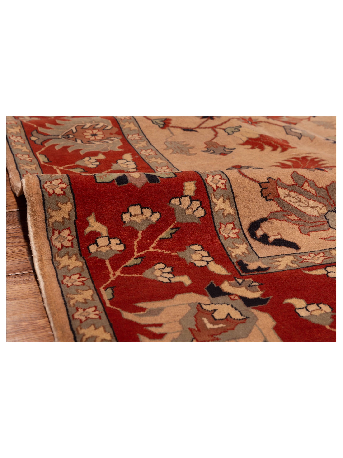 Elvan Azlema Beige Rust 6.10x8.1 Hand Knotted Rug