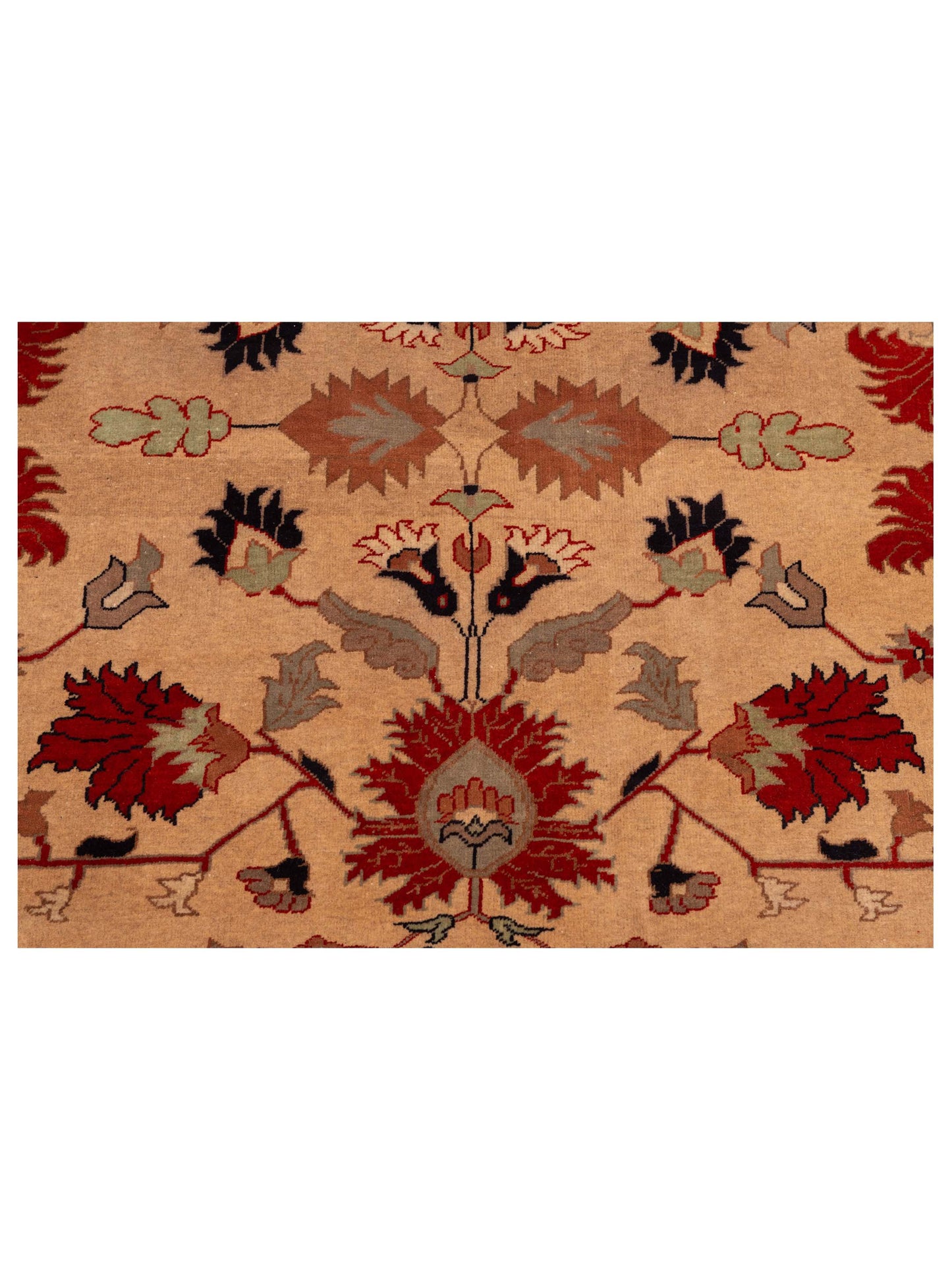 Elvan Azlema Beige Rust 6.10x8.1 Hand Knotted Rug