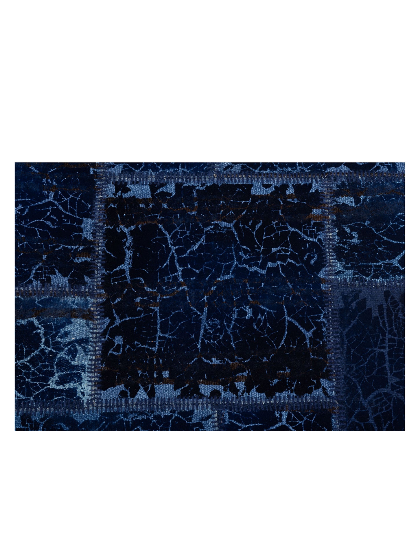 Turkish Vestige Patchwork 147797 Navy Navy 6.6x9.9 Hand Knotted Rug