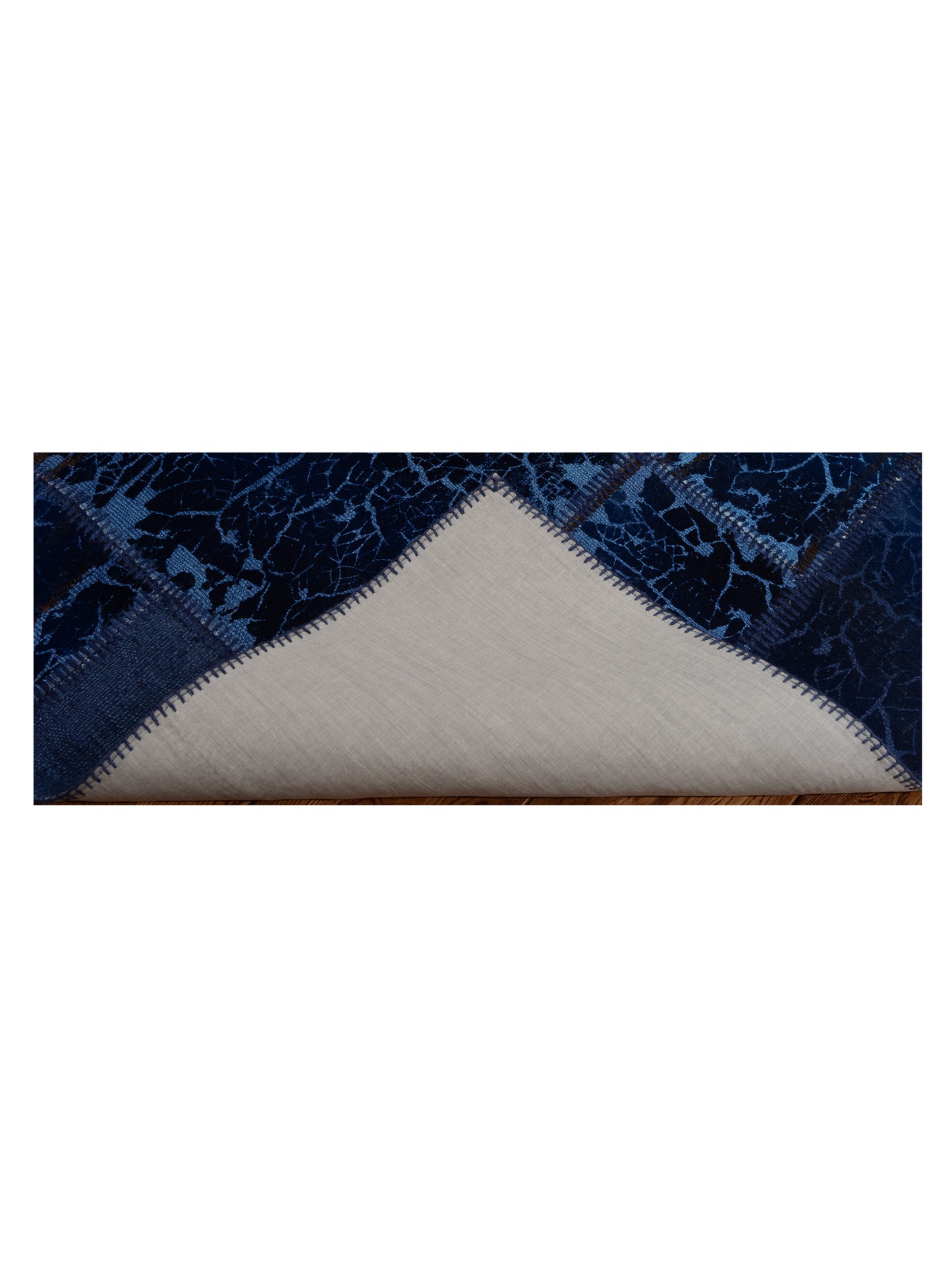 Turkish Vestige Patchwork 147797 Navy Navy 6.6x9.9 Hand Knotted Rug