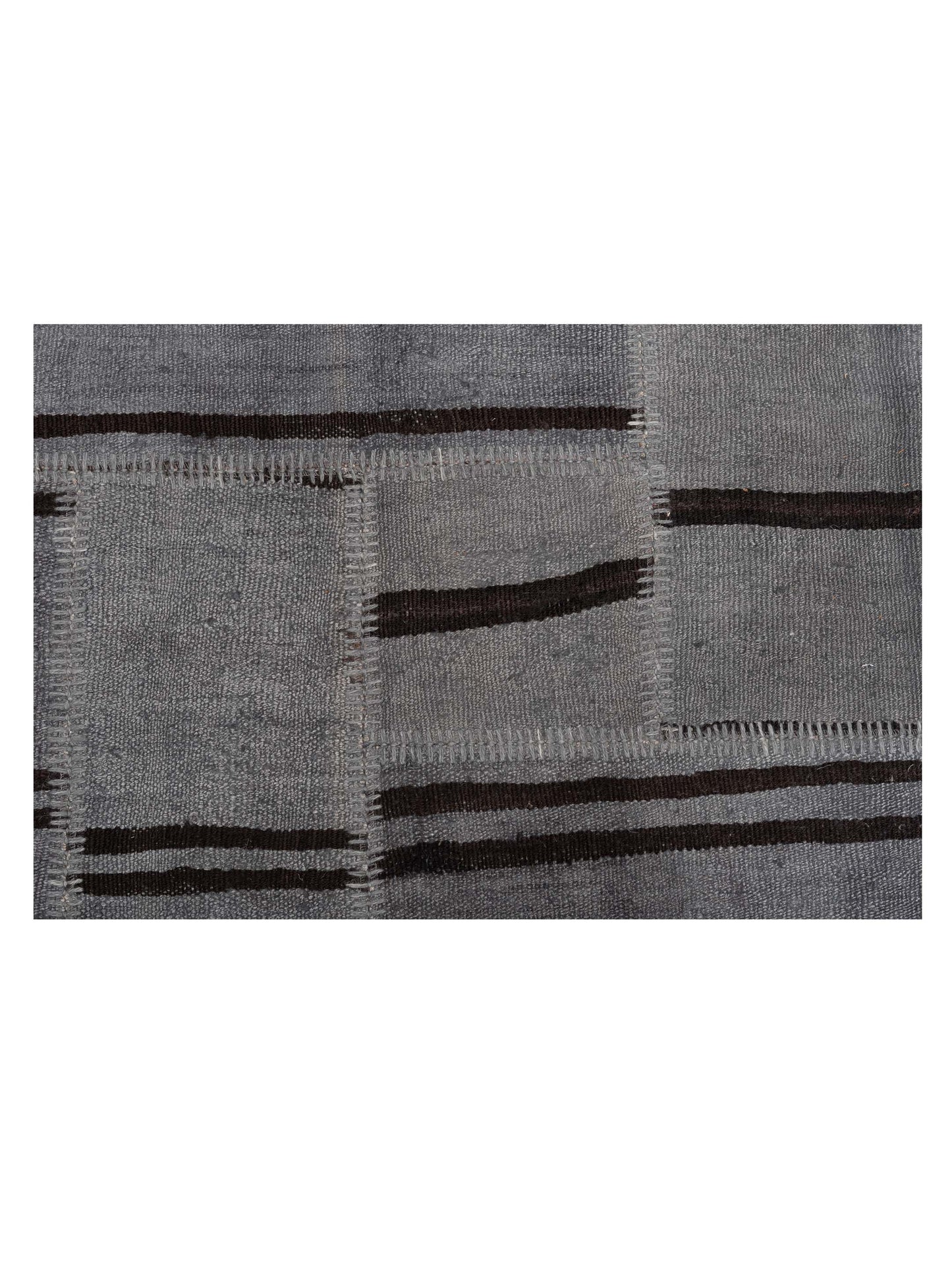 Turkish Vestige Patchwork 147799 Gray Gray 8.3x9.10 Hand Knotted Rug
