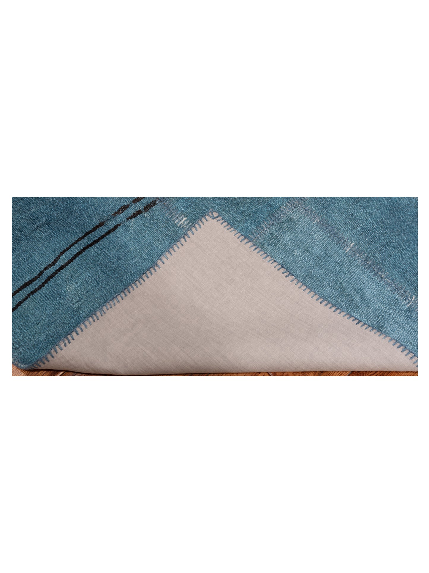 Turkish Vestige Patchwork 147800 Blue Blue 8.3x9.10 Hand Knotted Rug