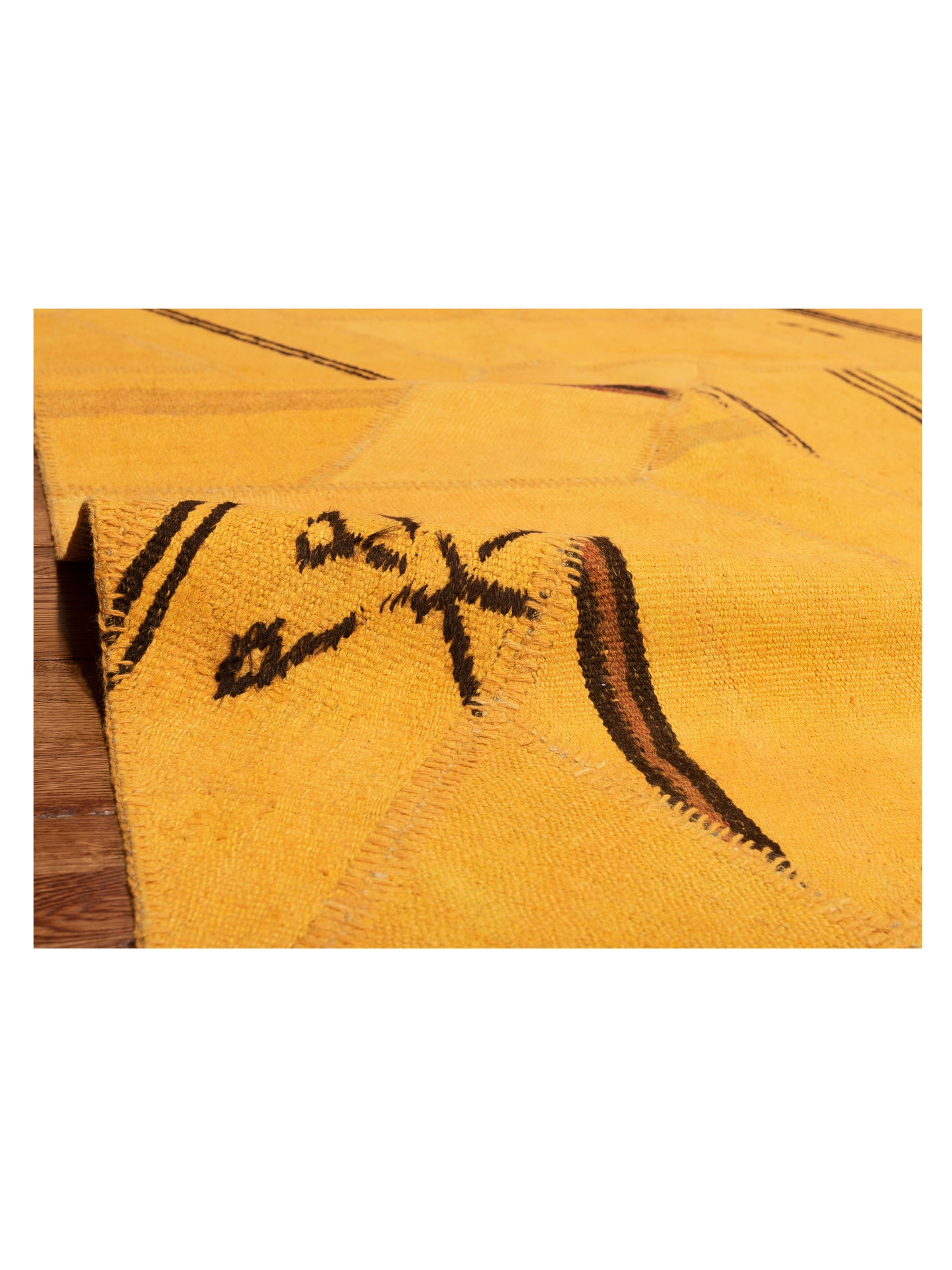 Turkish Vestige Patchwork 147801 Yellow Yellow 8.3x9.10 Hand Knotted Rug