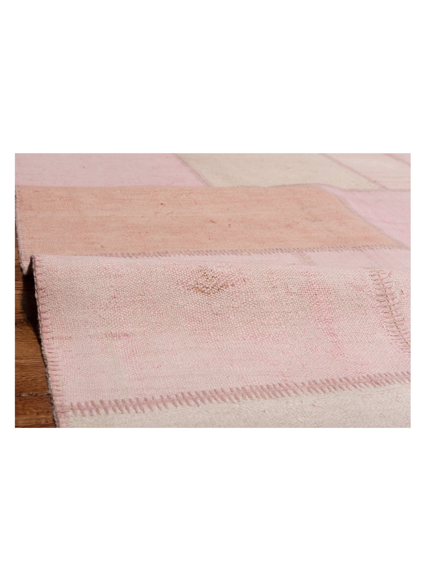 Turkish Vestige Patchwork 147802 Pink Pink 8.3x9.11 Hand Knotted Rug