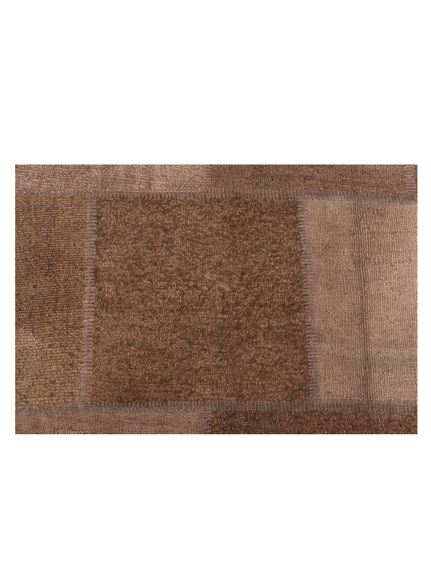 Turkish Vestige Patchwork 147805 Brown Brown 8.3x9.11 Hand Knotted Rug