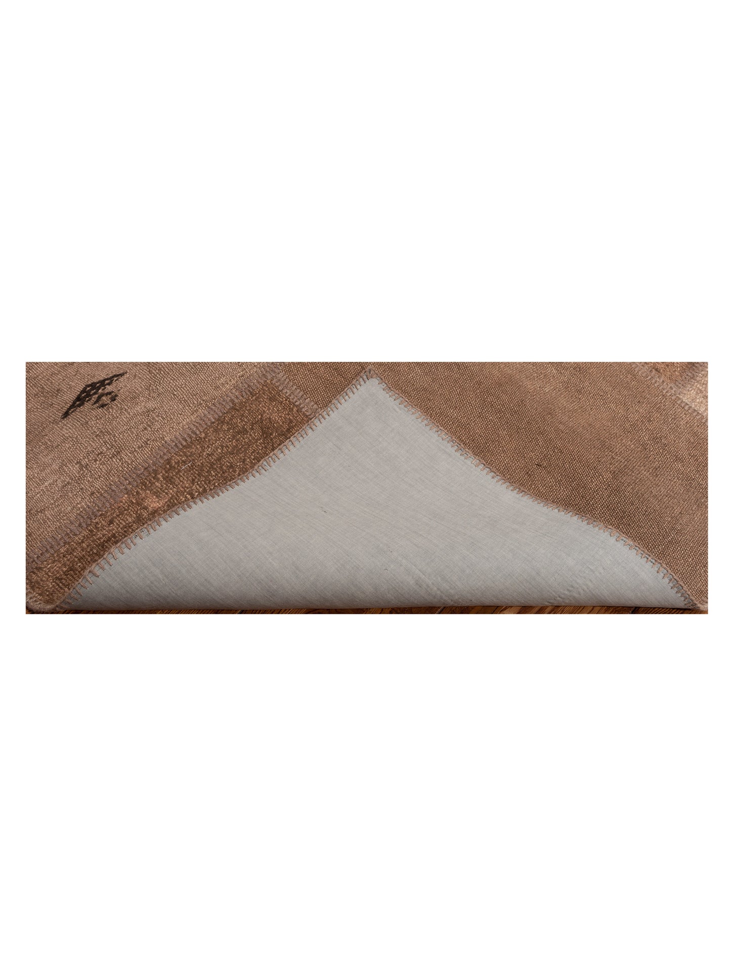 Turkish Vestige Patchwork 147805 Brown Brown 8.3x9.11 Hand Knotted Rug