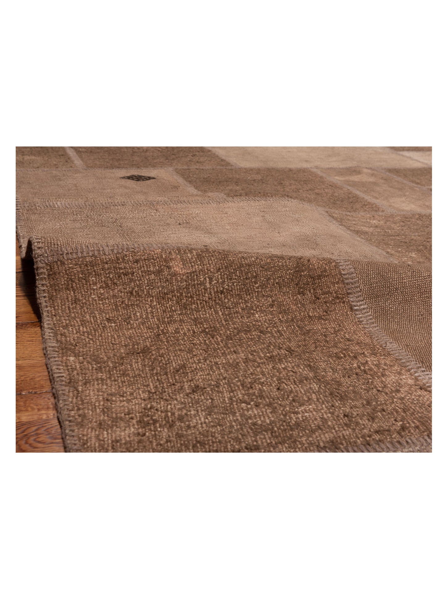 Turkish Vestige Patchwork 147805 Brown Brown 8.3x9.11 Hand Knotted Rug