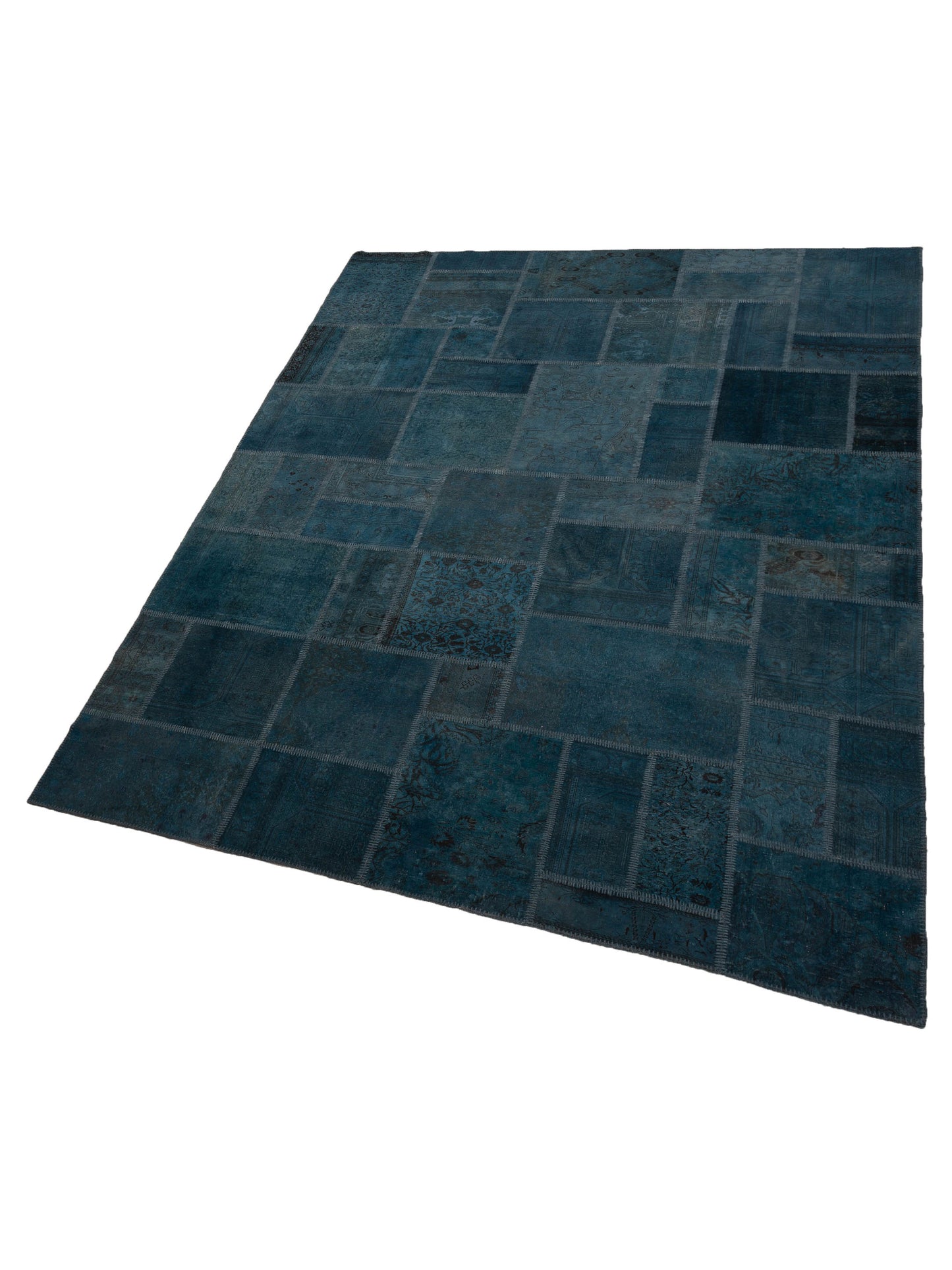 Turkish Vestige Patchwork 147806 Indigo Indigo 9.1x12 Hand Knotted Rug