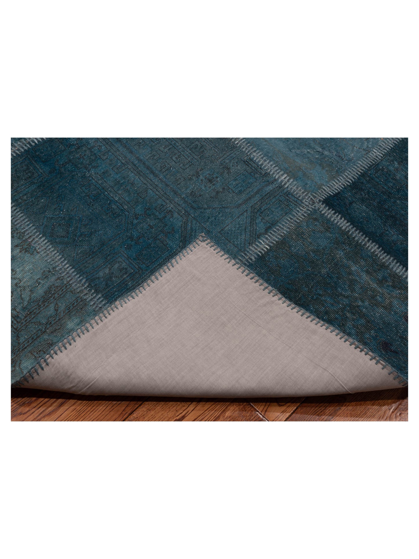 Turkish Vestige Patchwork 147806 Indigo Indigo 9.1x12 Hand Knotted Rug