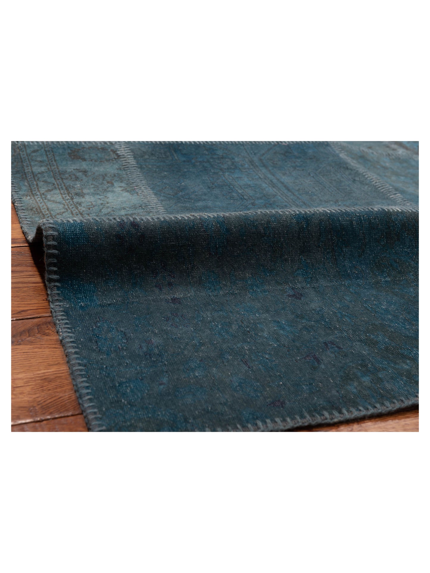 Turkish Vestige Patchwork 147806 Indigo Indigo 9.1x12 Hand Knotted Rug