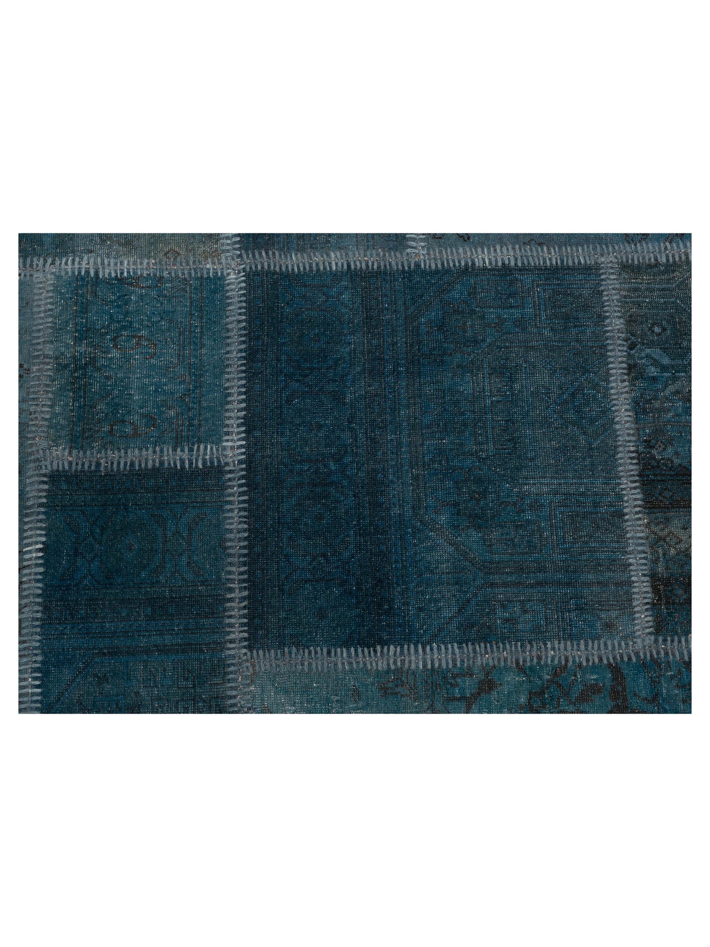 Turkish Vestige Patchwork 147806 Indigo Indigo 9.1x12 Hand Knotted Rug