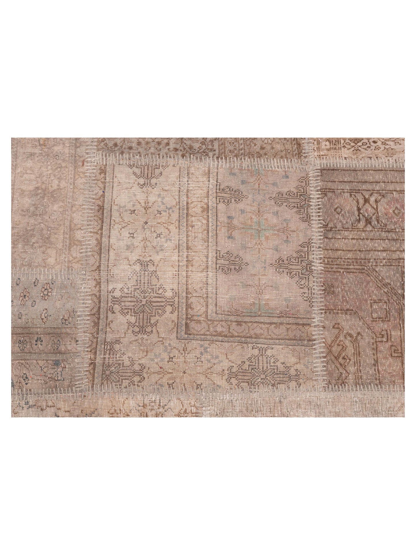Turkish Vestige Patchwork 147807 Gray Gray 9x12 Hand Knotted Rug