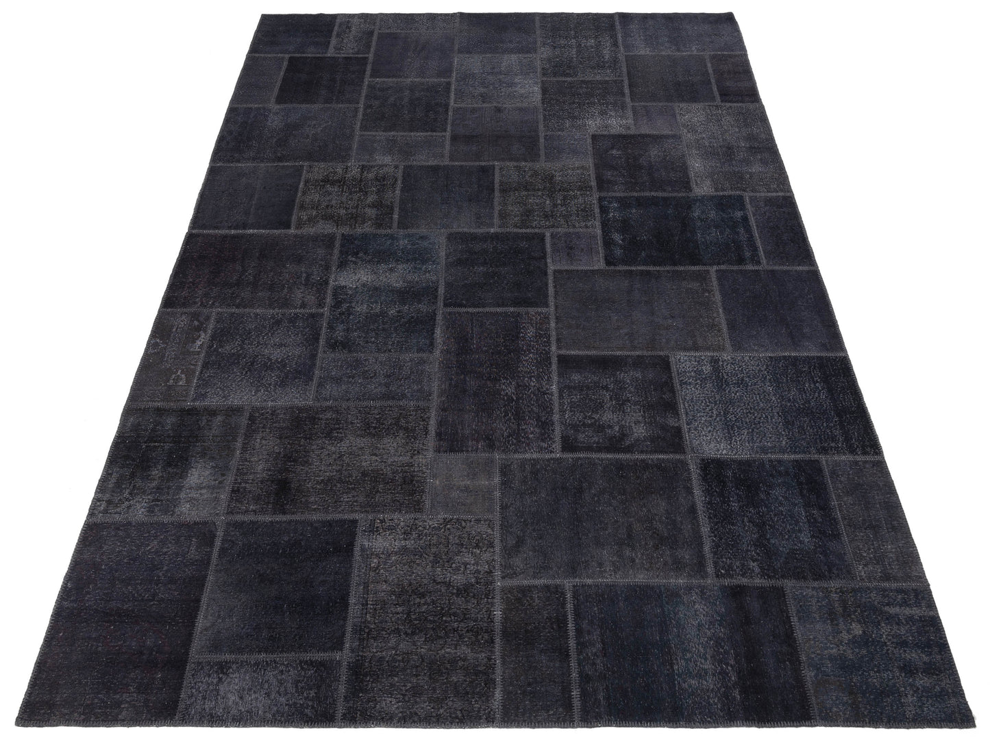 Turkish Vestige Patchwork 147809 Charcoal Charcoal 10x13.11 Hand Knotted Rug
