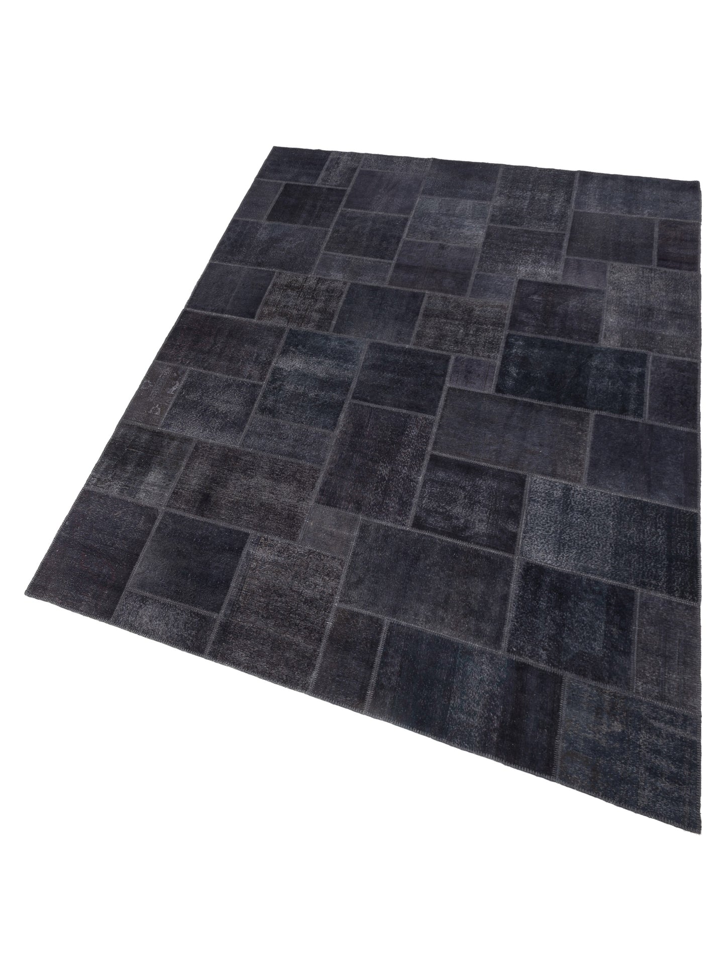 Turkish Vestige Patchwork 147809 Charcoal Charcoal 10x13.11 Hand Knotted Rug