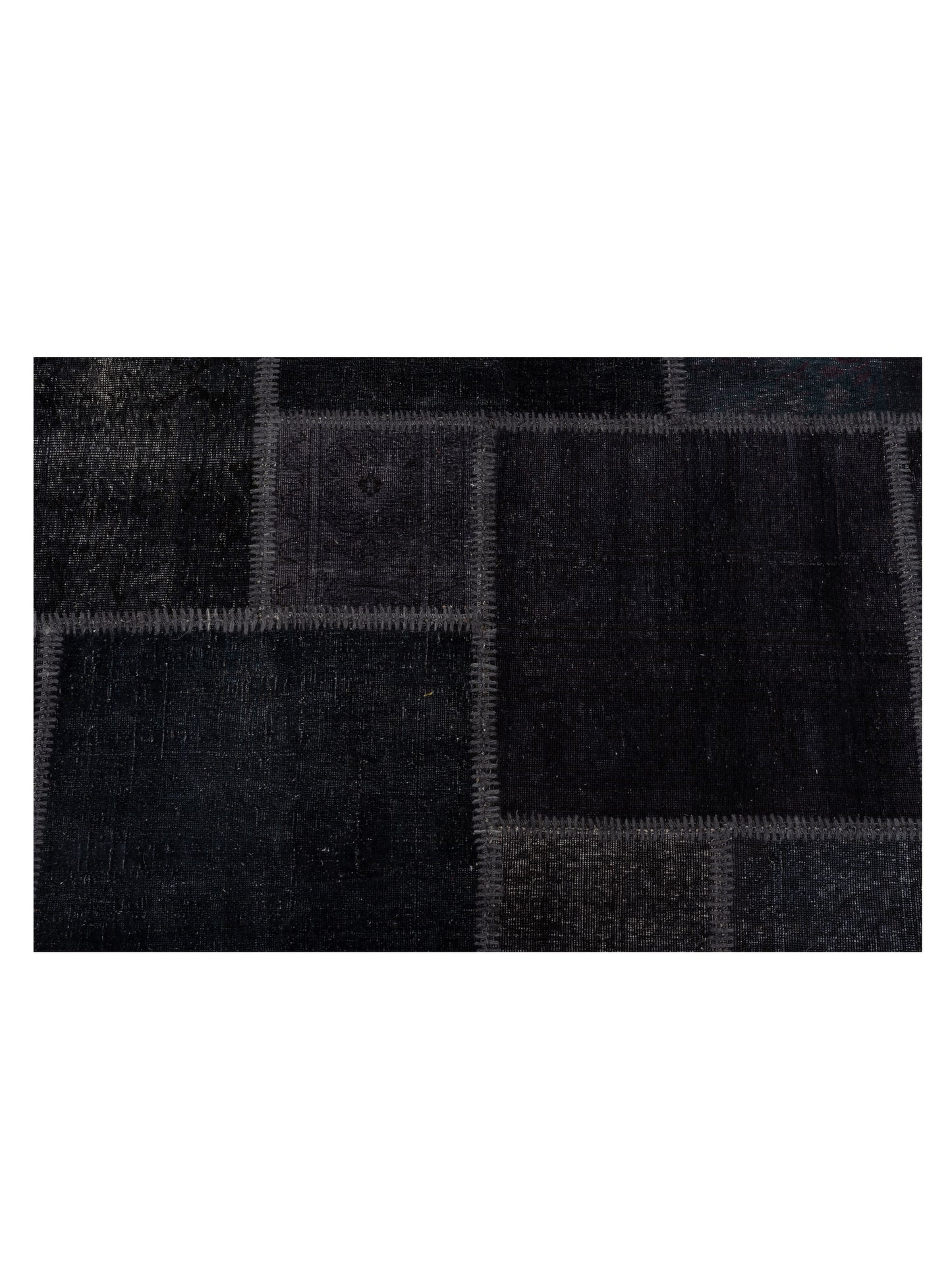Turkish Vestige Patchwork 147812 Charcoal Charcoal 8.1x10 Hand Knotted Rug