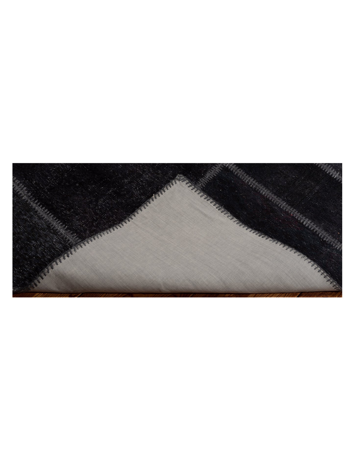 Turkish Vestige Patchwork 147812 Charcoal Charcoal 8.1x10 Hand Knotted Rug