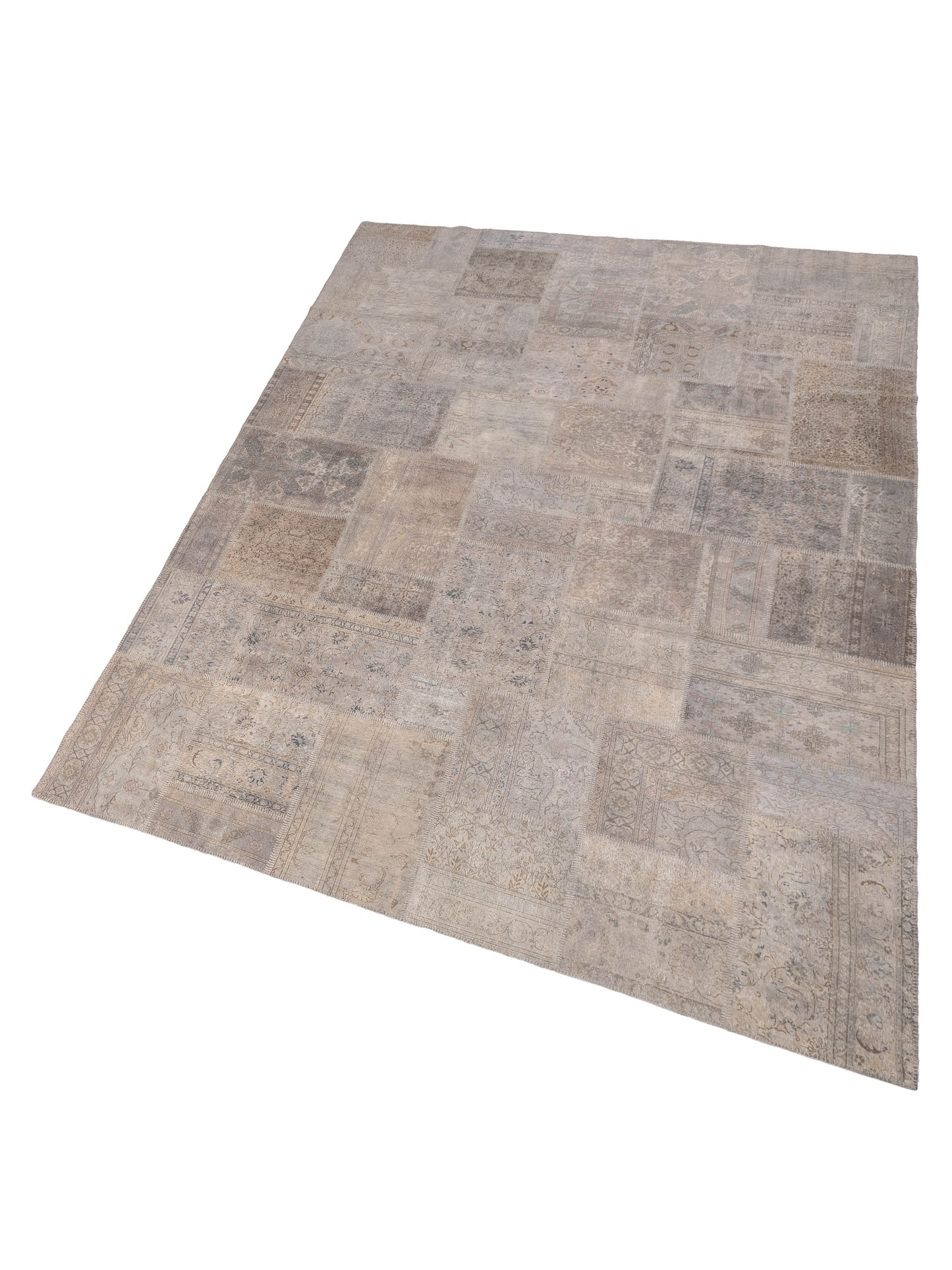 Turkish Vestige Patchwork 147813 Gray Gray 10x14 Hand Knotted Rug