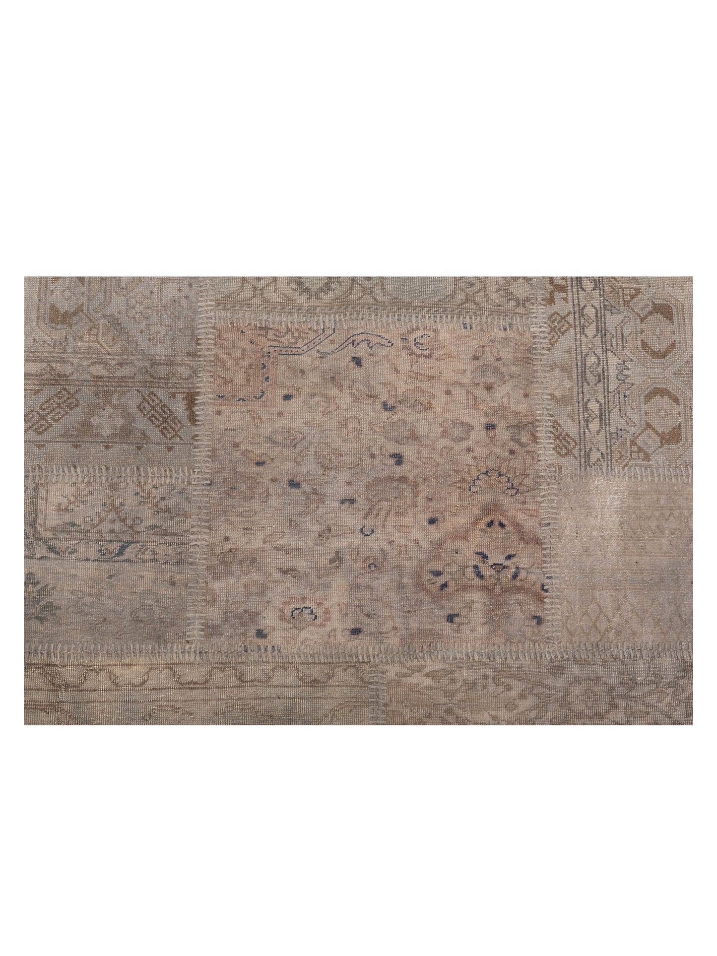 Turkish Vestige Patchwork 147813 Gray Gray 10x14 Hand Knotted Rug