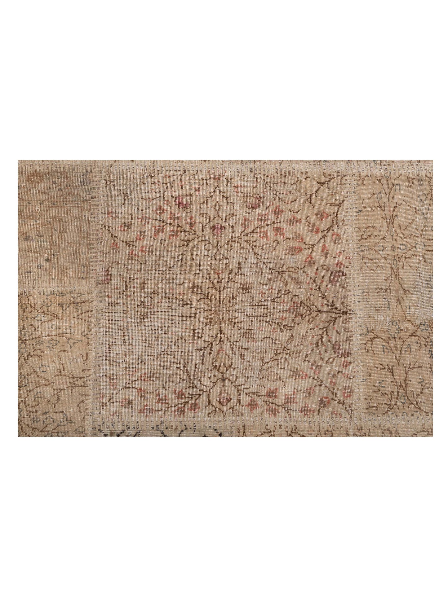 Turkish Vestige Patchwork 147815 Beige Beige 8.1x10 Hand Knotted Rug