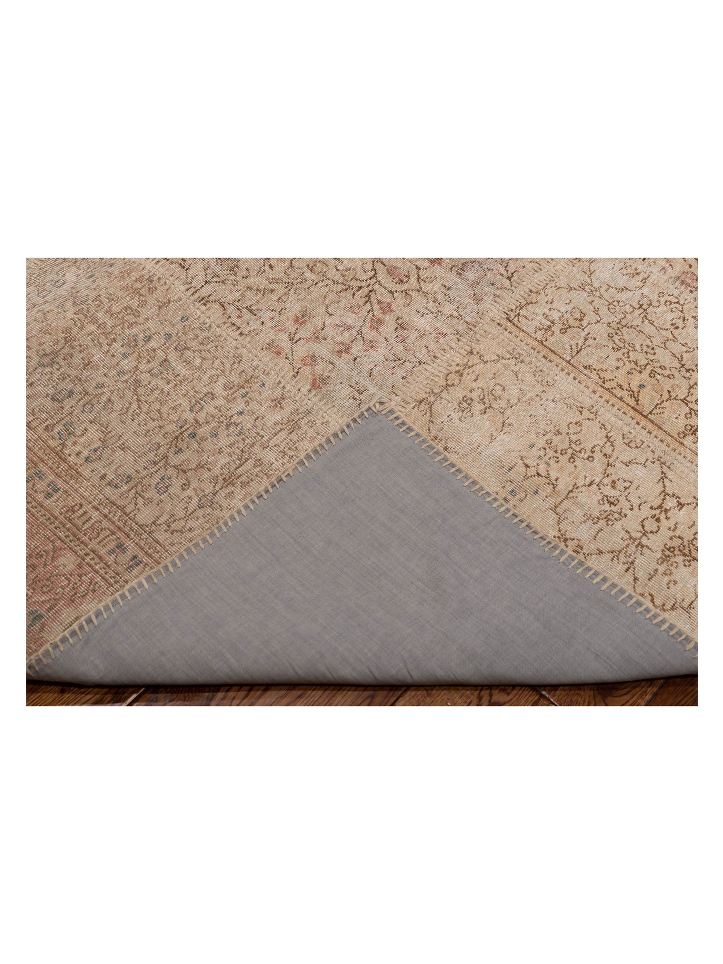 Turkish Vestige Patchwork 147815 Beige Beige 8.1x10 Hand Knotted Rug
