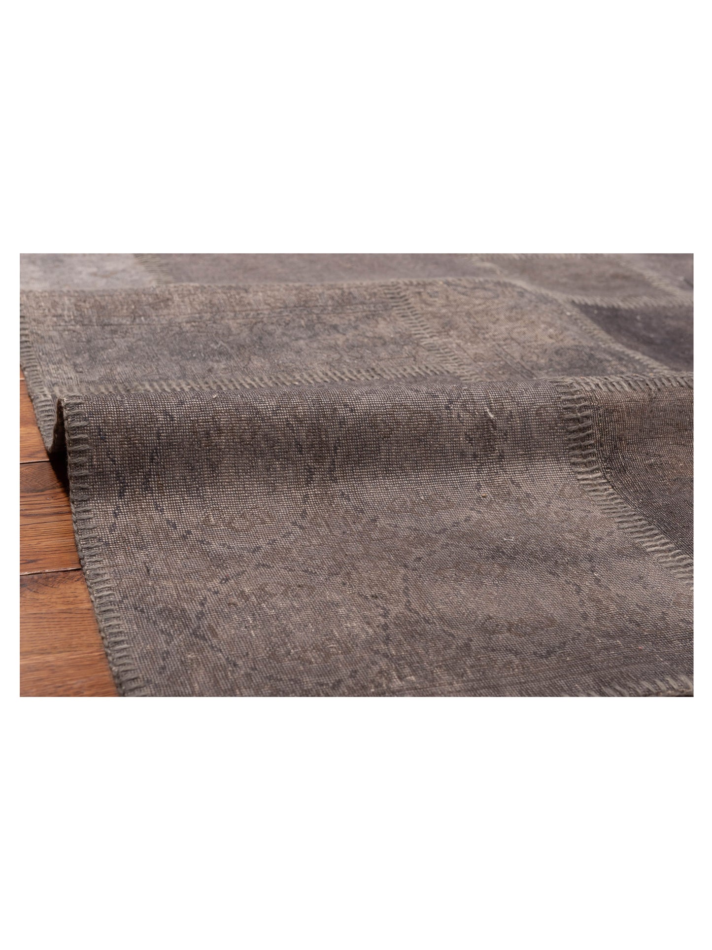 Turkish Vestige Patchwork 147816 Gray Gray 9x12 Hand Knotted Rug