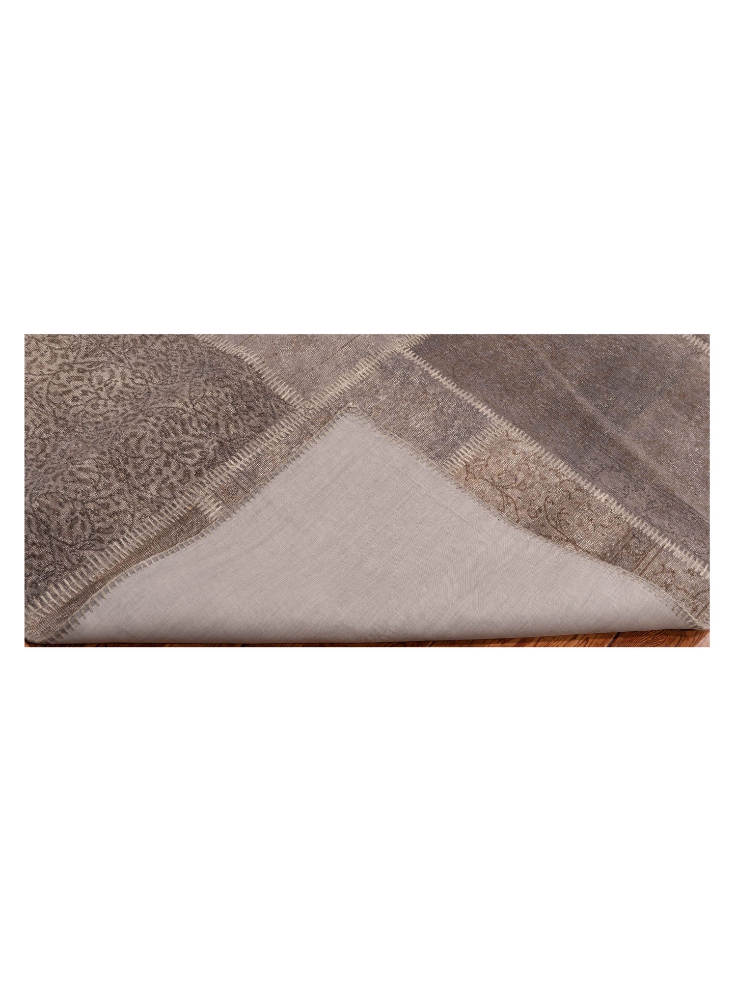 Turkish Vestige Patchwork 147818 Gray Gray 6.1x9.1 Hand Knotted Rug