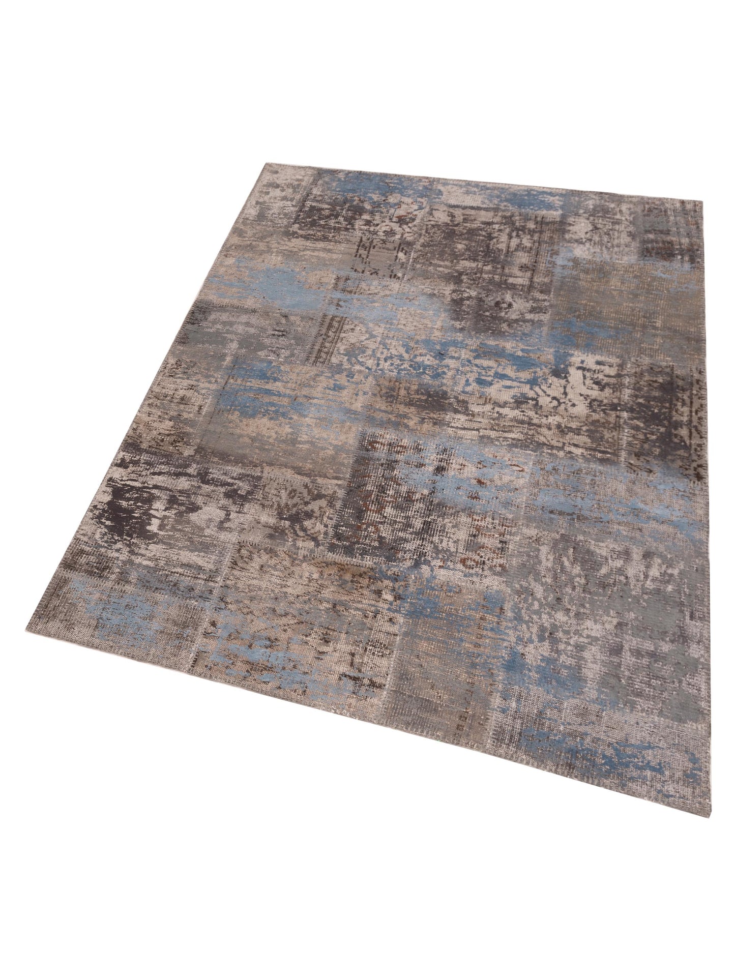 Turkish Vestige Patchwork 147822 Gray Gray 5.7x7.10 Hand Knotted Rug