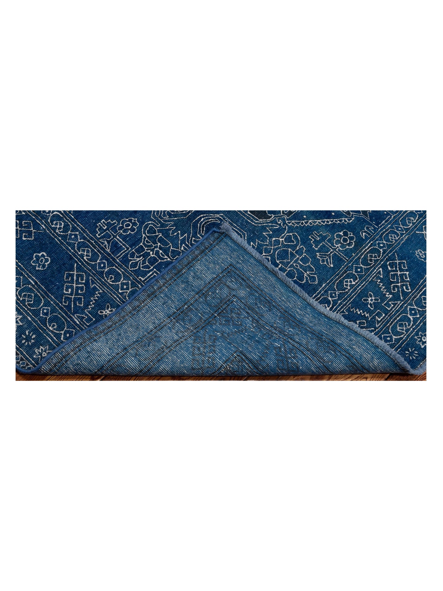 Vintage 147825 Blue Blue 7.9x10.11 Hand Knotted Rug