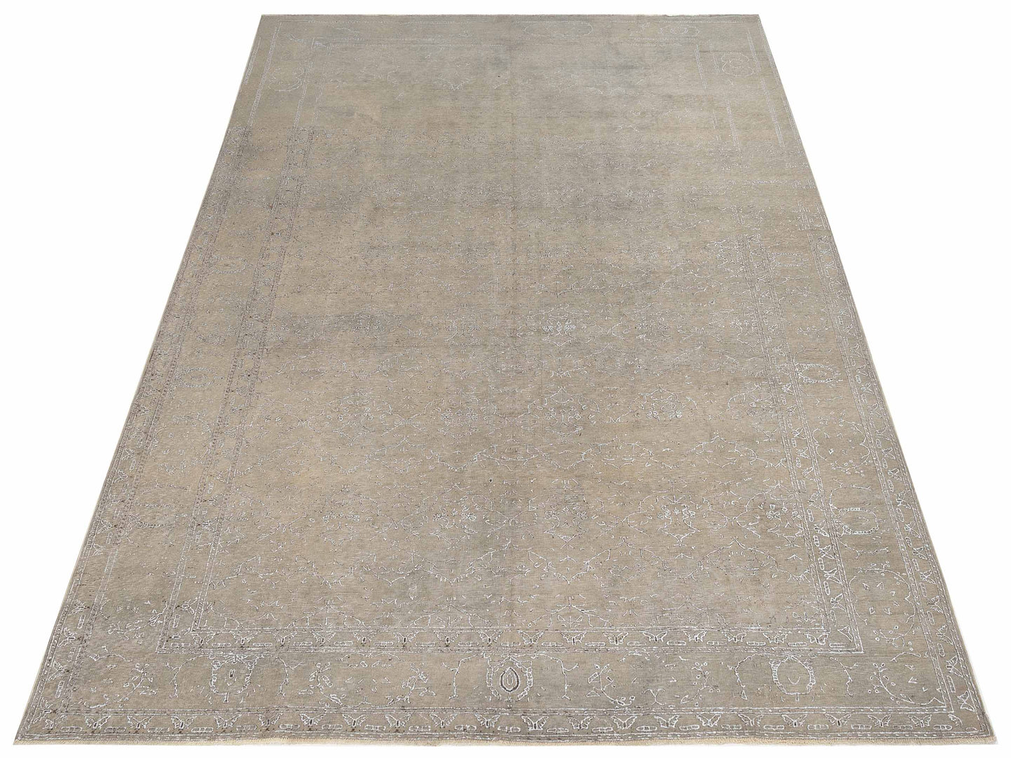 Vintage 147826 Gray Gray 8.6x12.6 Hand Knotted Rug