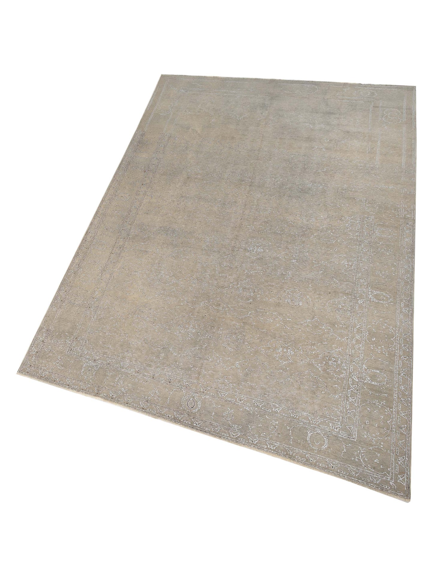 Vintage 147826 Gray Gray 8.6x12.6 Hand Knotted Rug