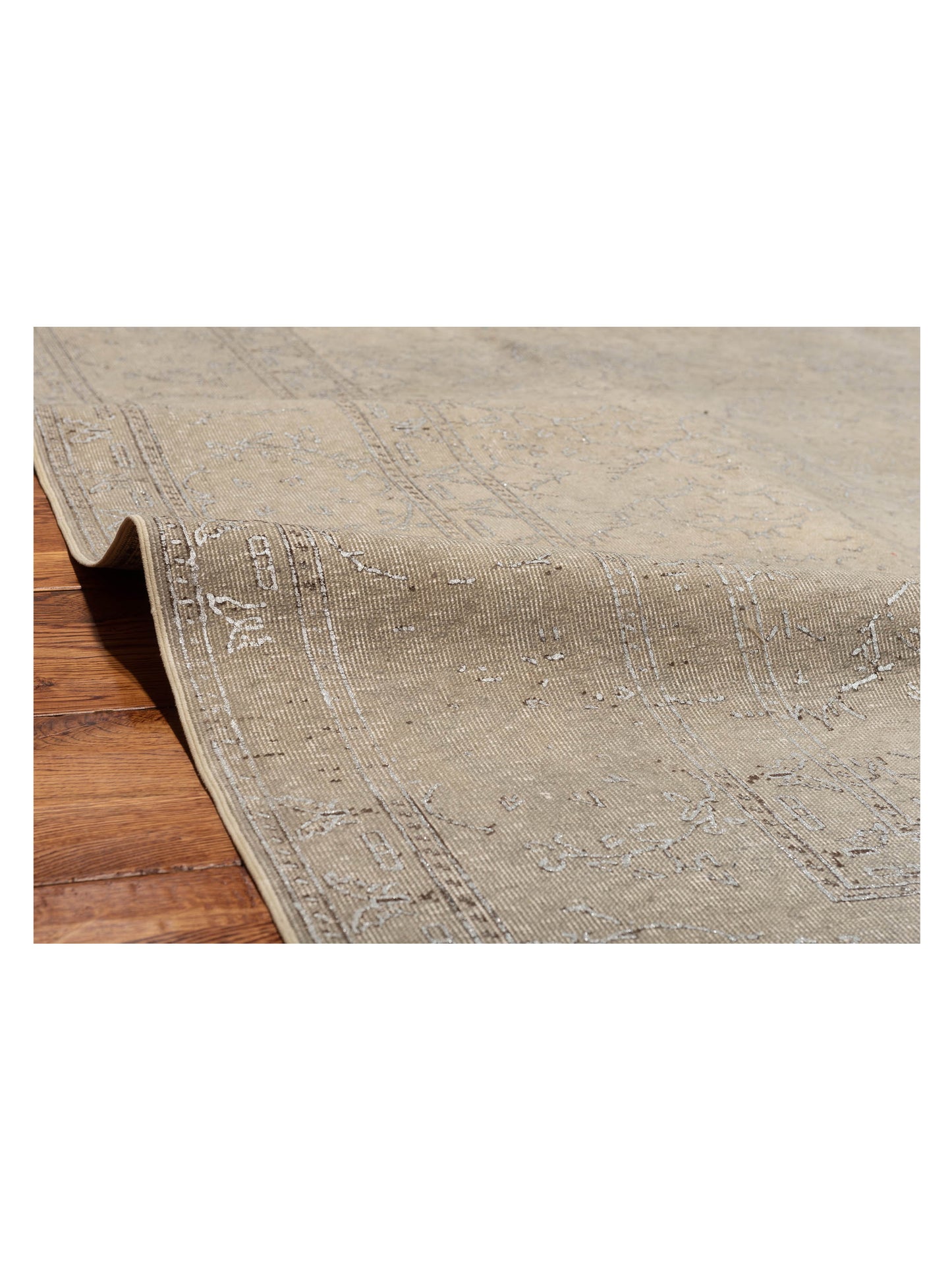 Vintage 147826 Gray Gray 8.6x12.6 Hand Knotted Rug