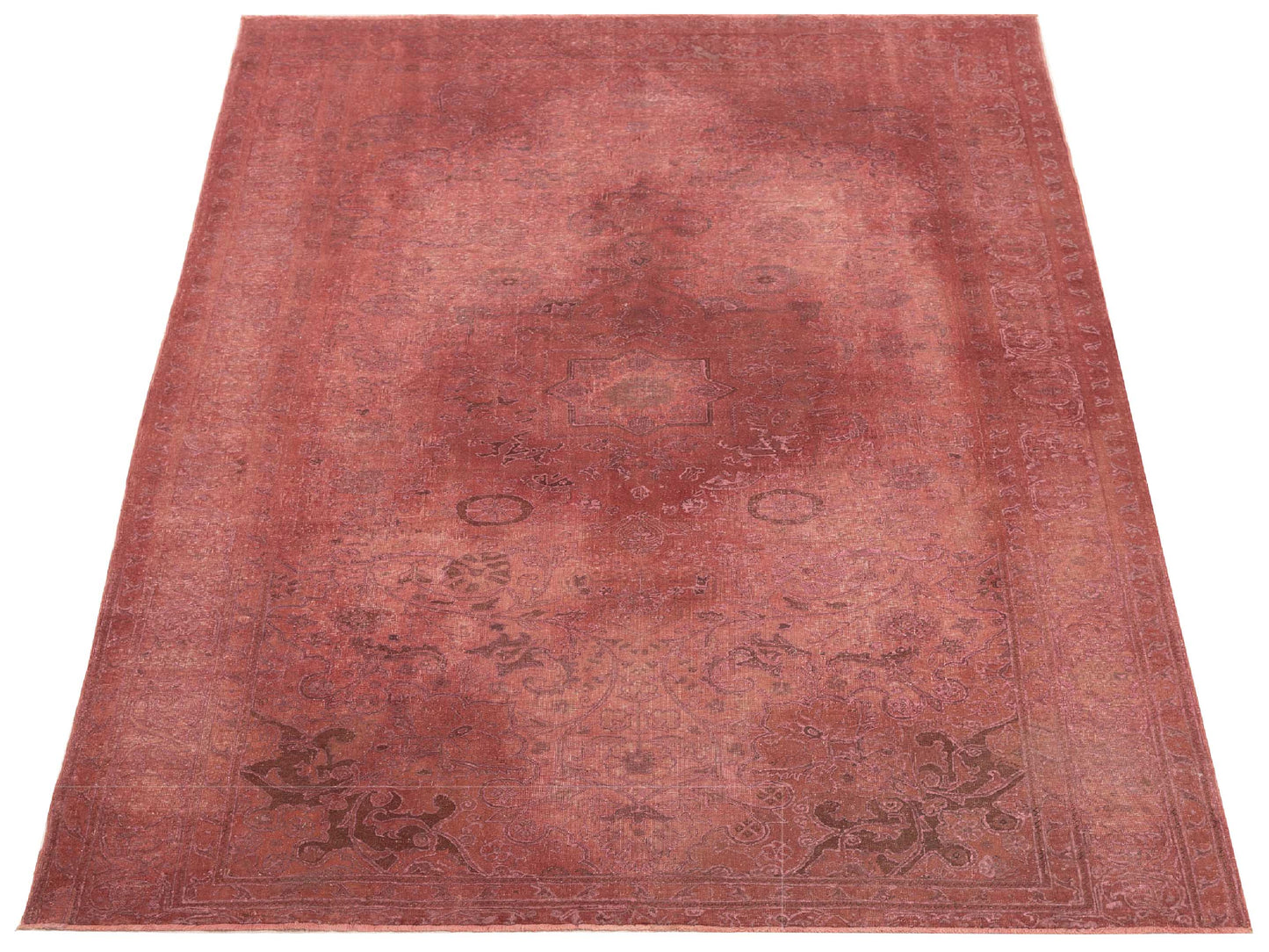 Vintage 147827 Pink Pink 6.6x9.4 Hand Knotted Rug