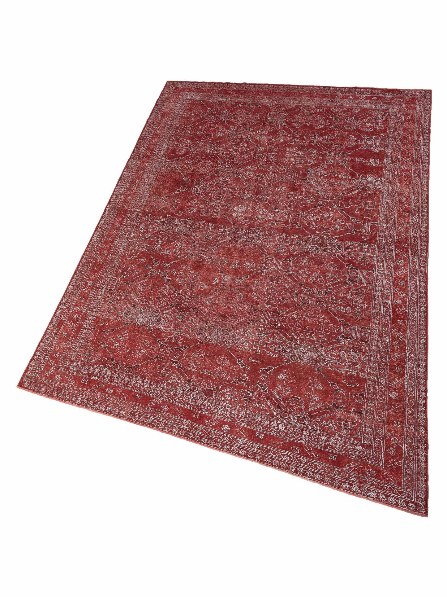 Vintage 147828 Red Red 8.6x12.5 Hand Knotted Rug