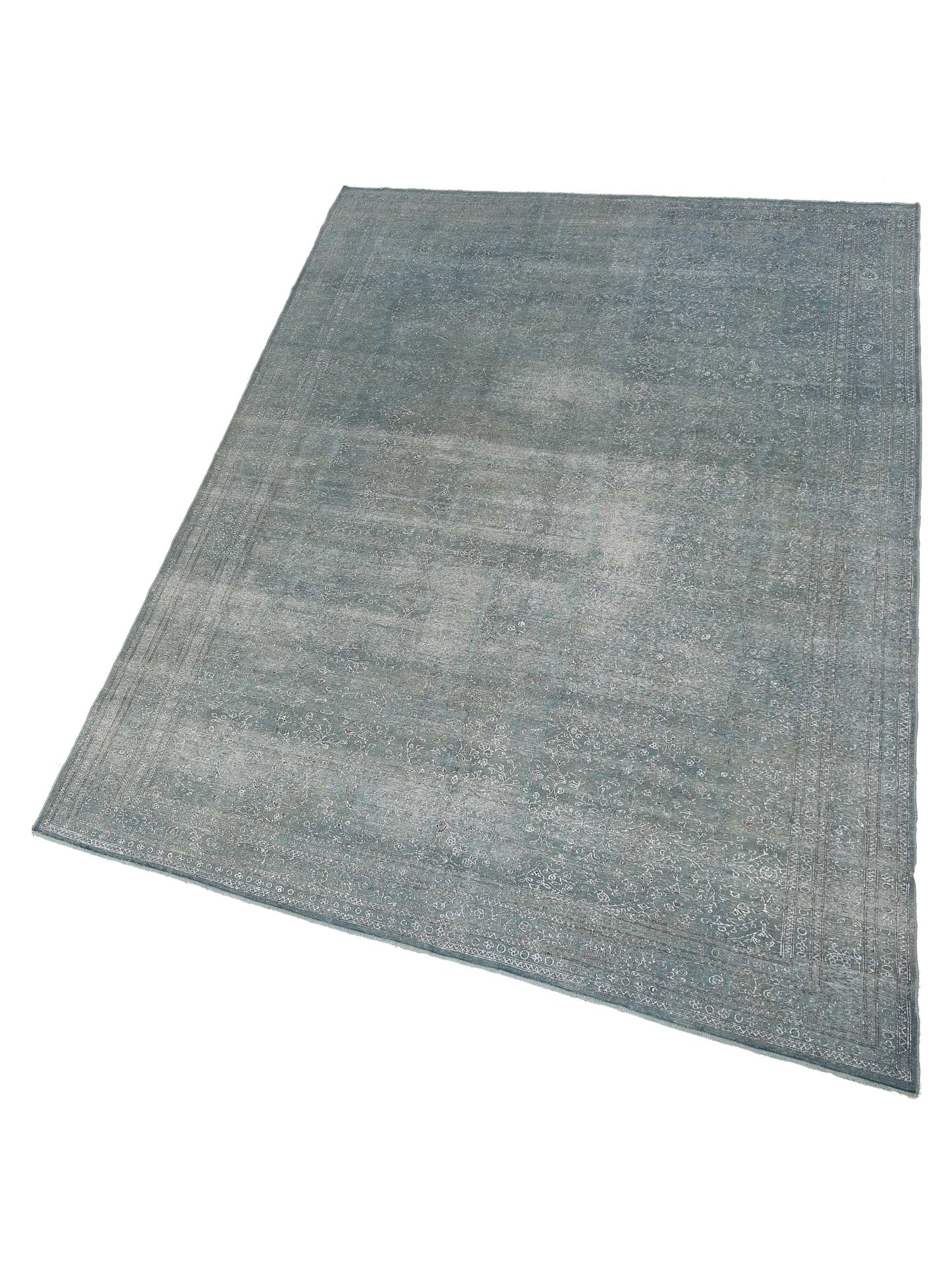 Vintage 147829 Blue Blue 8.6x12.1 Hand Knotted Rug