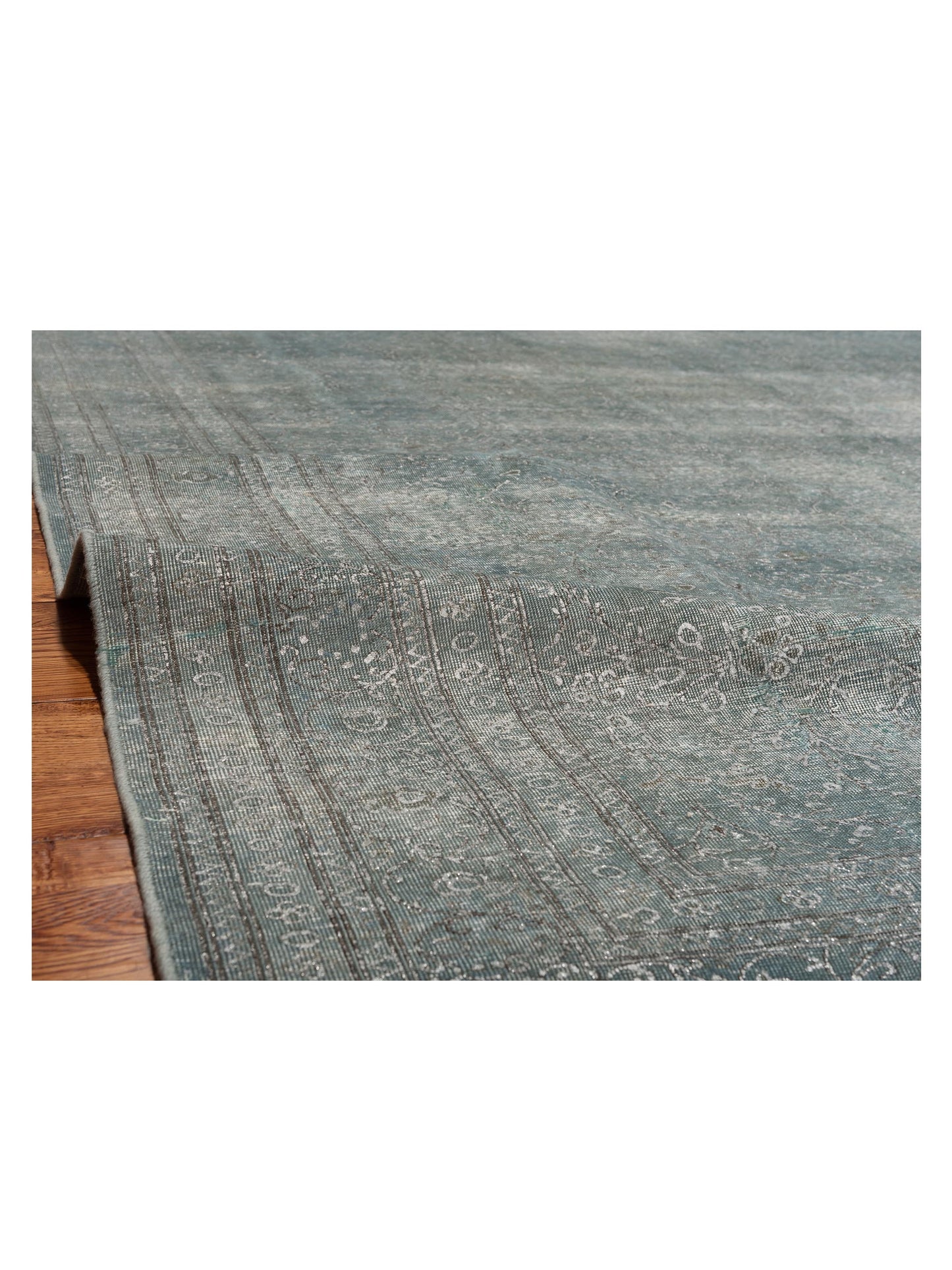 Vintage 147829 Blue Blue 8.6x12.1 Hand Knotted Rug