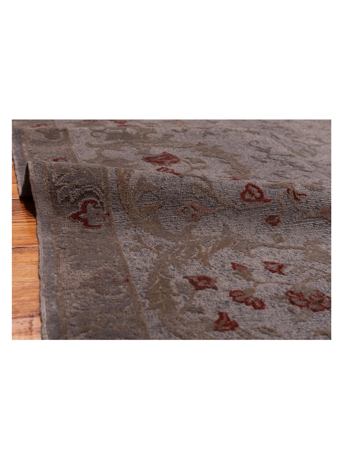 Vintage 147835 Gray Gray 5.8x7.10 Hand Knotted Rug