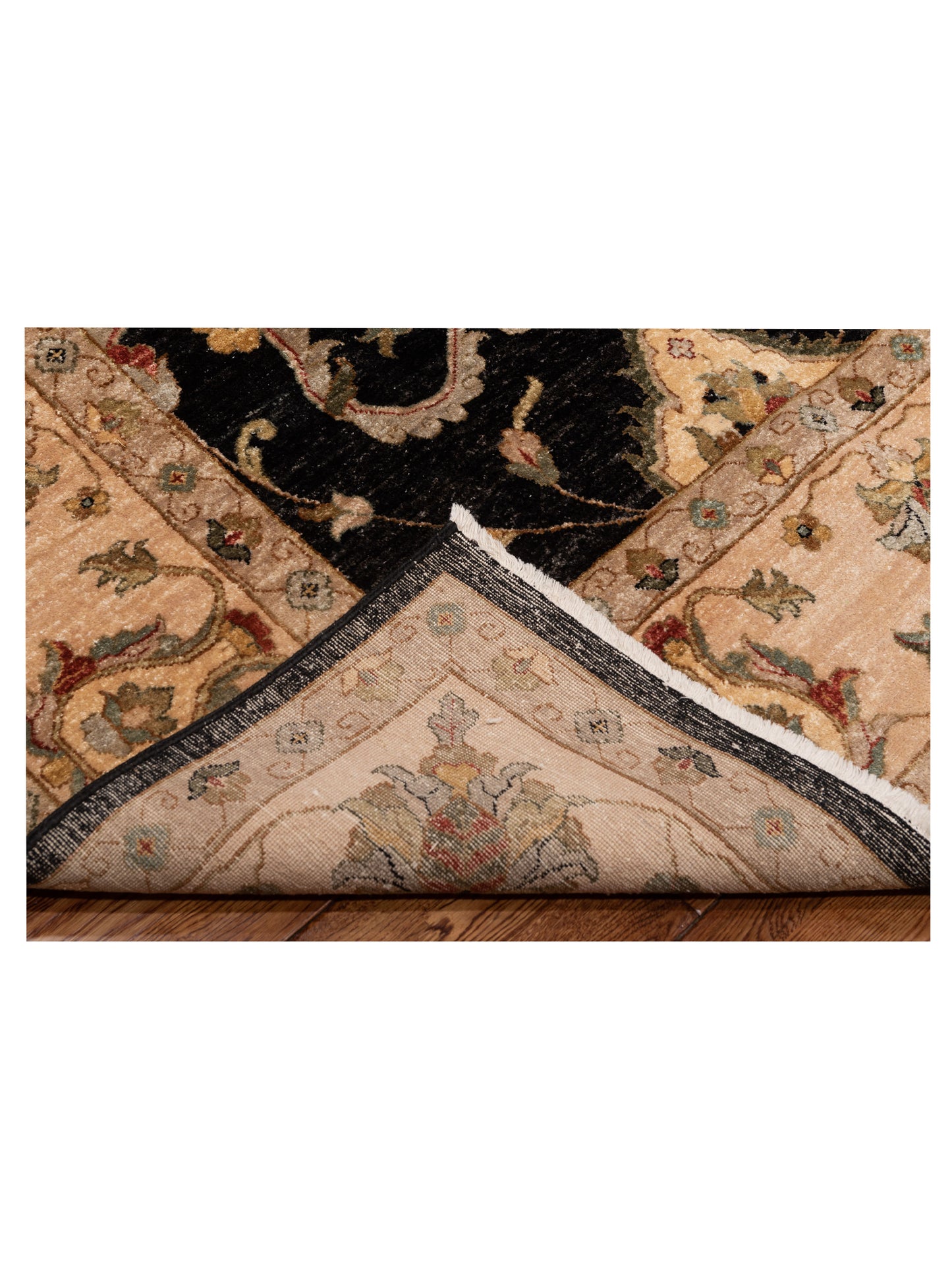 Ghazani 147840 Black Ivory 7.11x9.8 Hand Knotted Rug