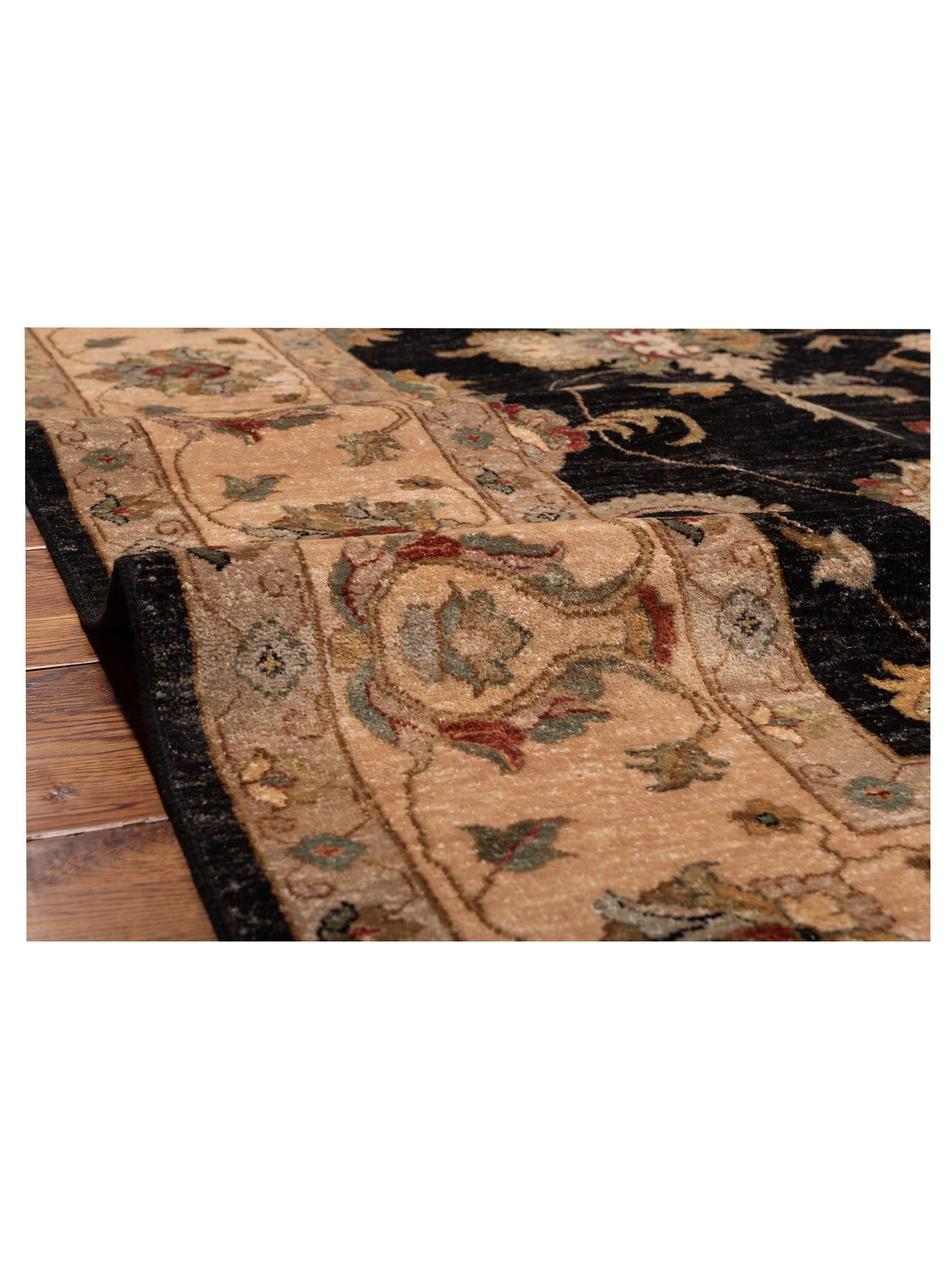 Ghazani 147840 Black Ivory 7.11x9.8 Hand Knotted Rug